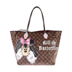 Used Amazing LV Neverfull MM handbag customized " Bambi&Butterflies" by PatBo !