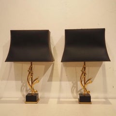 Amazing Maison Charles Attributed Pair of Lamp circa 1970, 20th Century