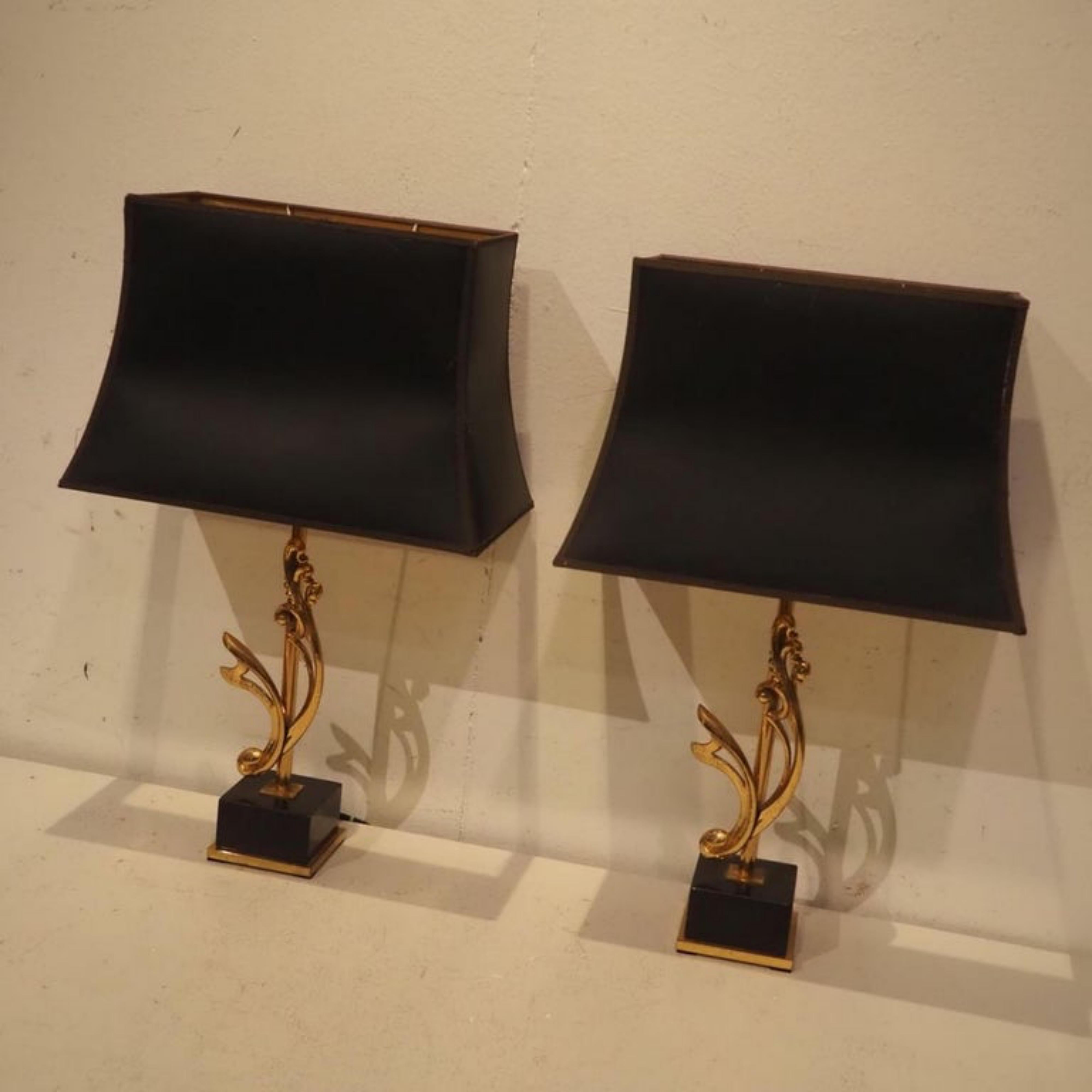 Modern Amazing Maison Charles Pair of Lamp circa 1970, 20th Century For Sale