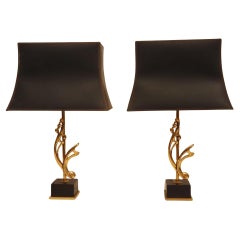 Amazing Maison Charles Pair of Lamp circa 1970, 20th Century