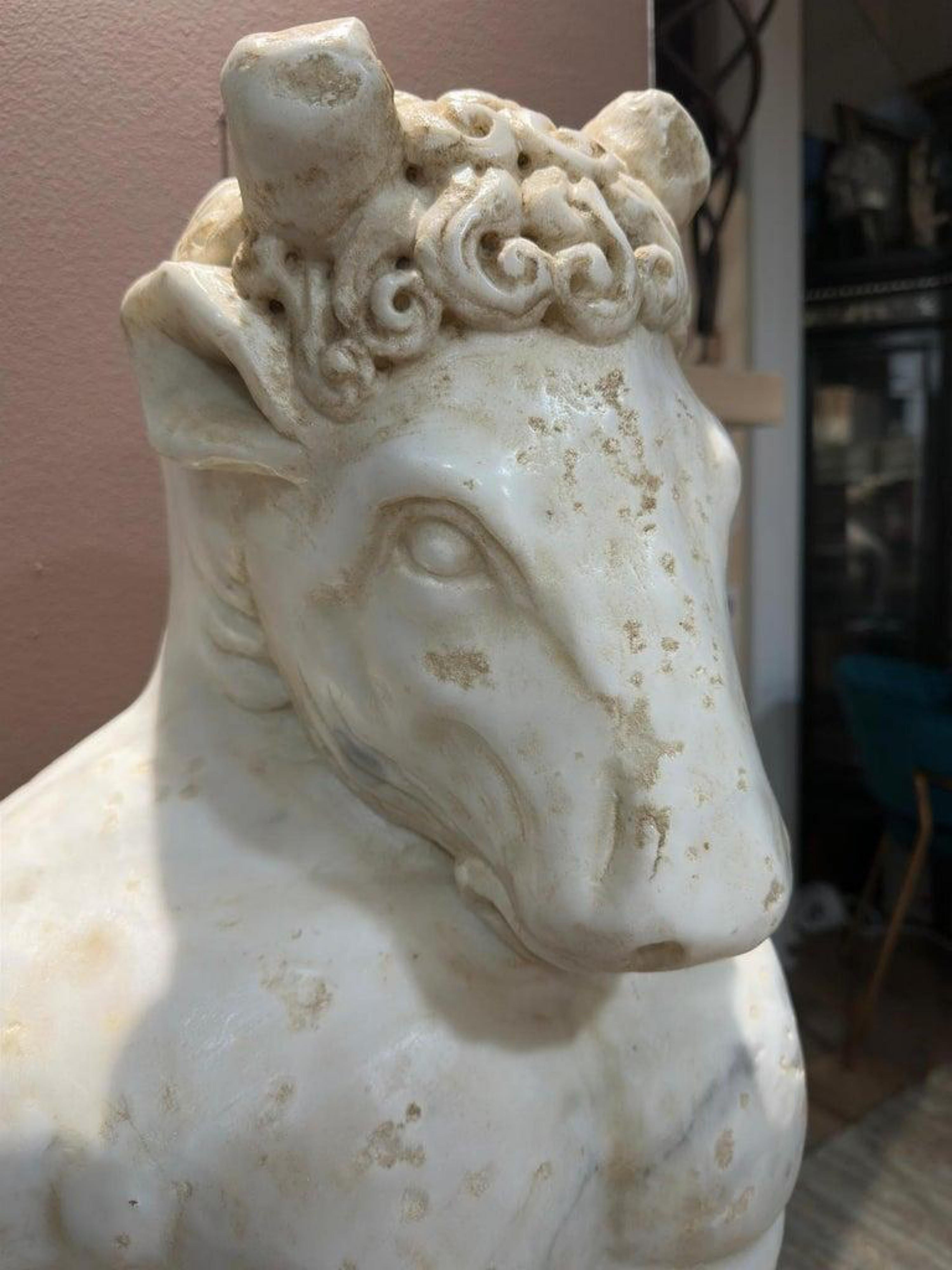 Italian AMAZING MARBLE FIGURE OF THE MINOTAUR, 17th Century Baroque Style, Italy. For Sale