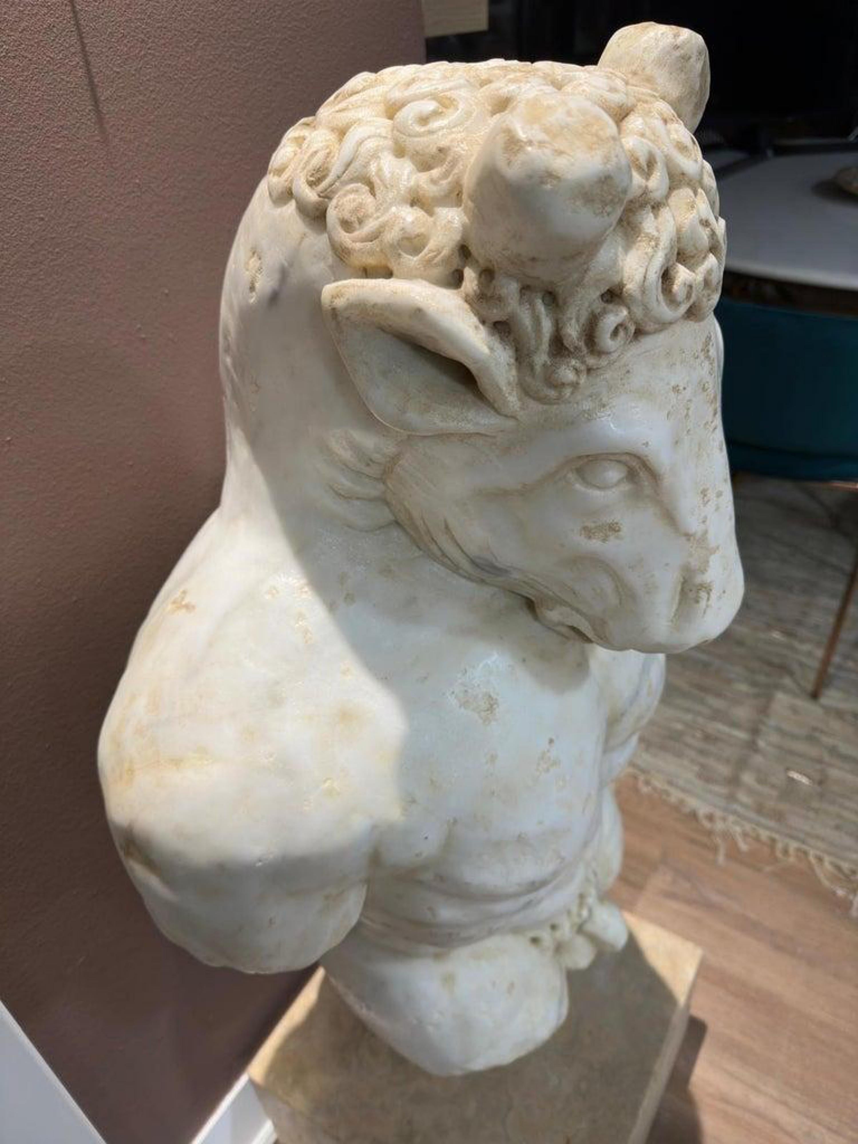Marble AMAZING MARBLE FIGURE OF THE MINOTAUR, 17th Century Baroque Style, Italy. For Sale