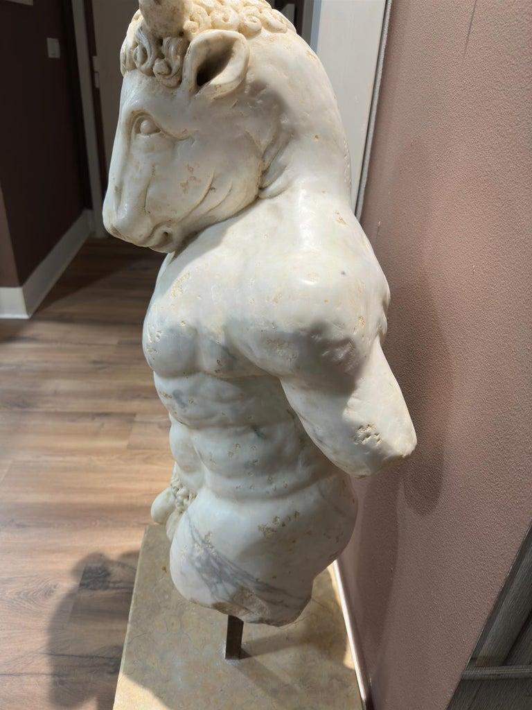 AMAZING MARBLE FIGURE OF THE MINOTAUR, 17th Century Baroque Style, Italy. 1