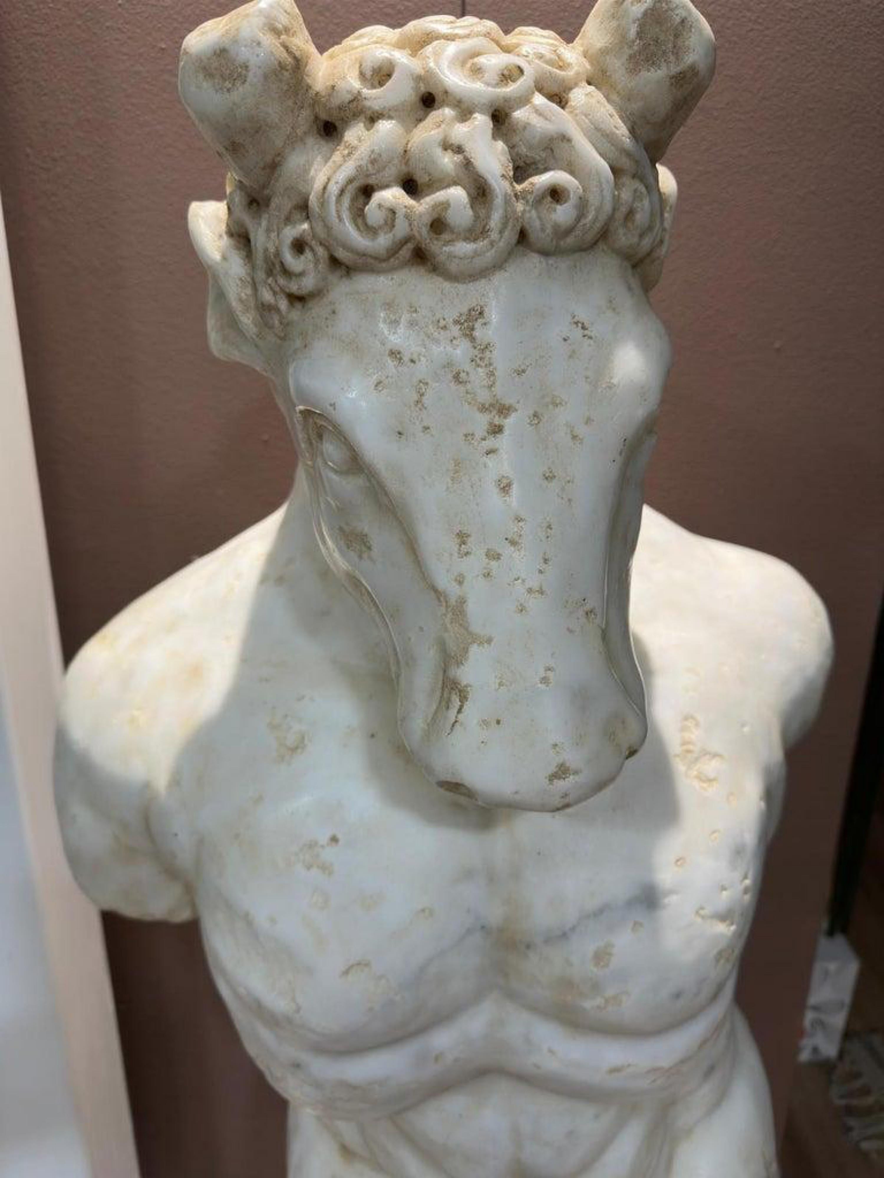 AMAZING MARBLE FIGURE OF THE MINOTAUR, 17th Century Baroque Style, Italy. For Sale 2
