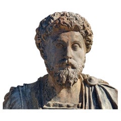 Amazing MARCO AURELIO TERRACOTTA BUST 21th Century