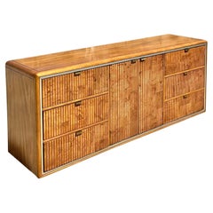 Amazing MCM American of Martinsville Ribbed Burl Wood Credenza