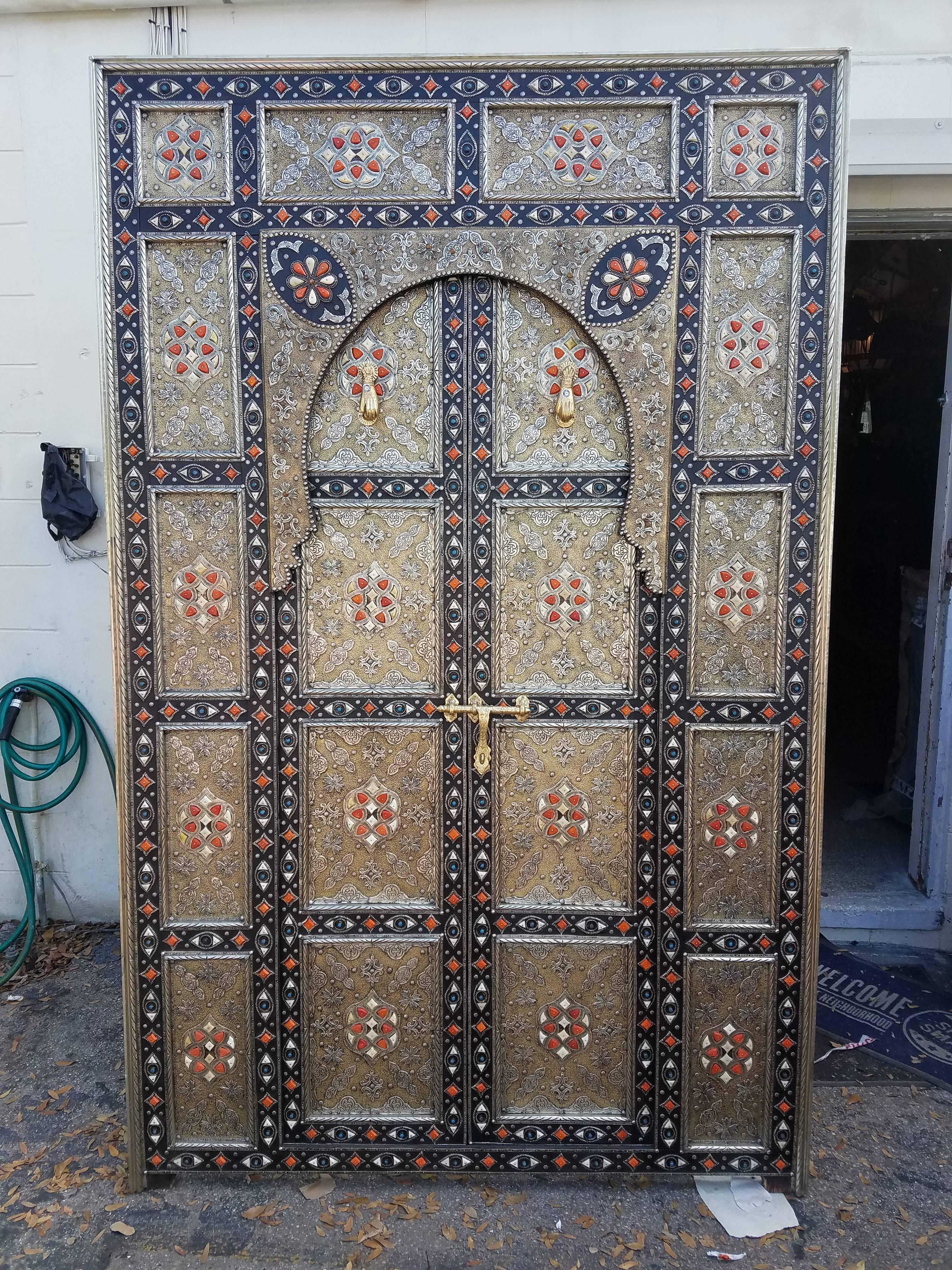 Amazing Meknes Door All Inlaid, Moroccan For Sale 1