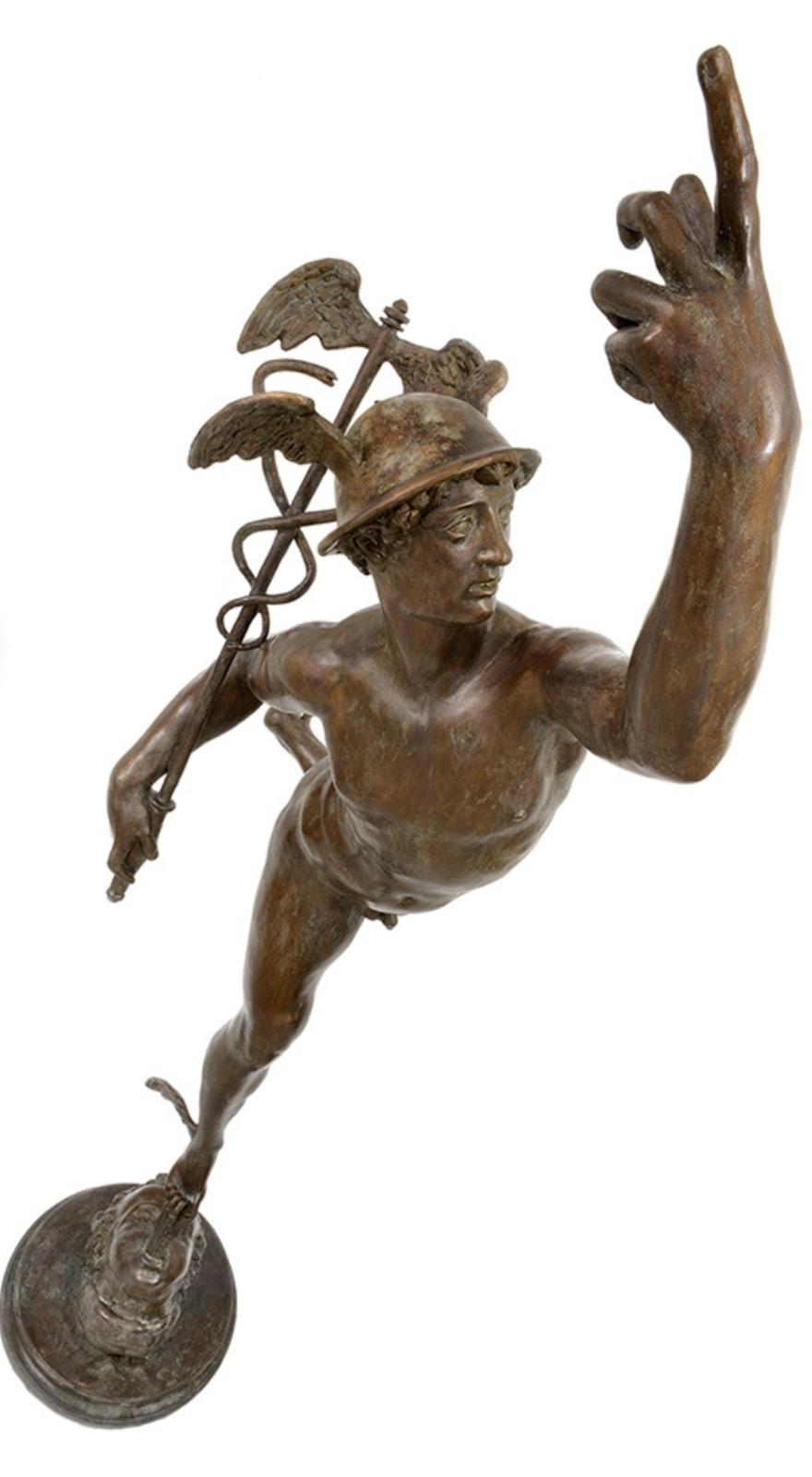Amazing Mercury Sculpture in Bronze 20th Century In Good Condition For Sale In Madrid, ES
