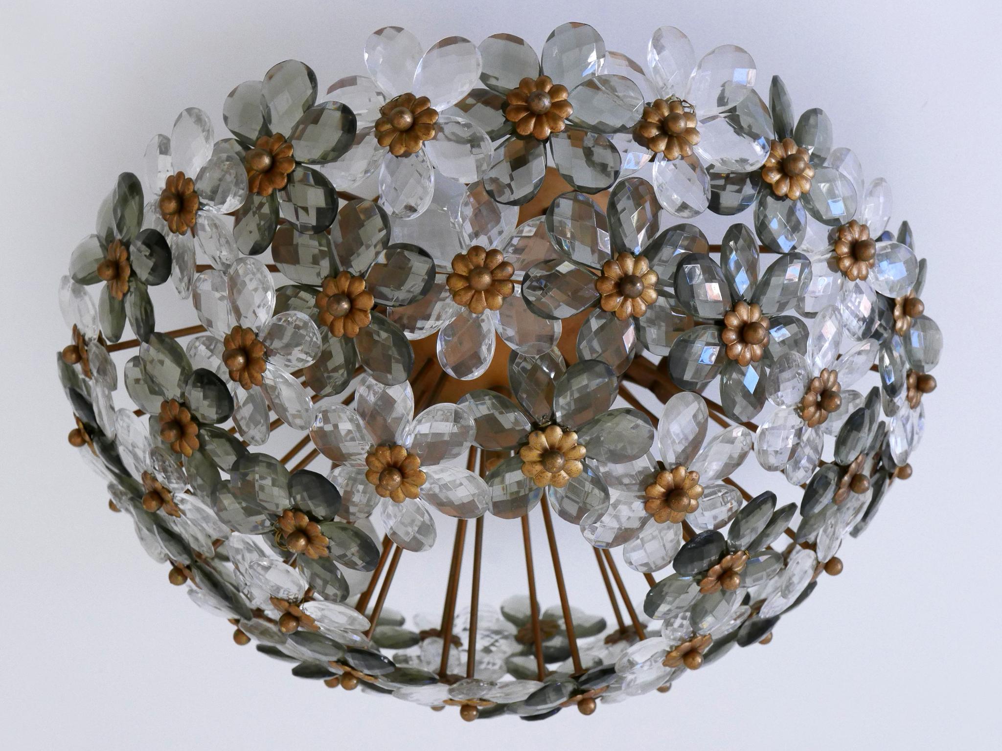 Incredibile lampada floreale da soffitto o da incasso del metà del secolo scorso di Banci Firenze degli anni '70 in vendita 3