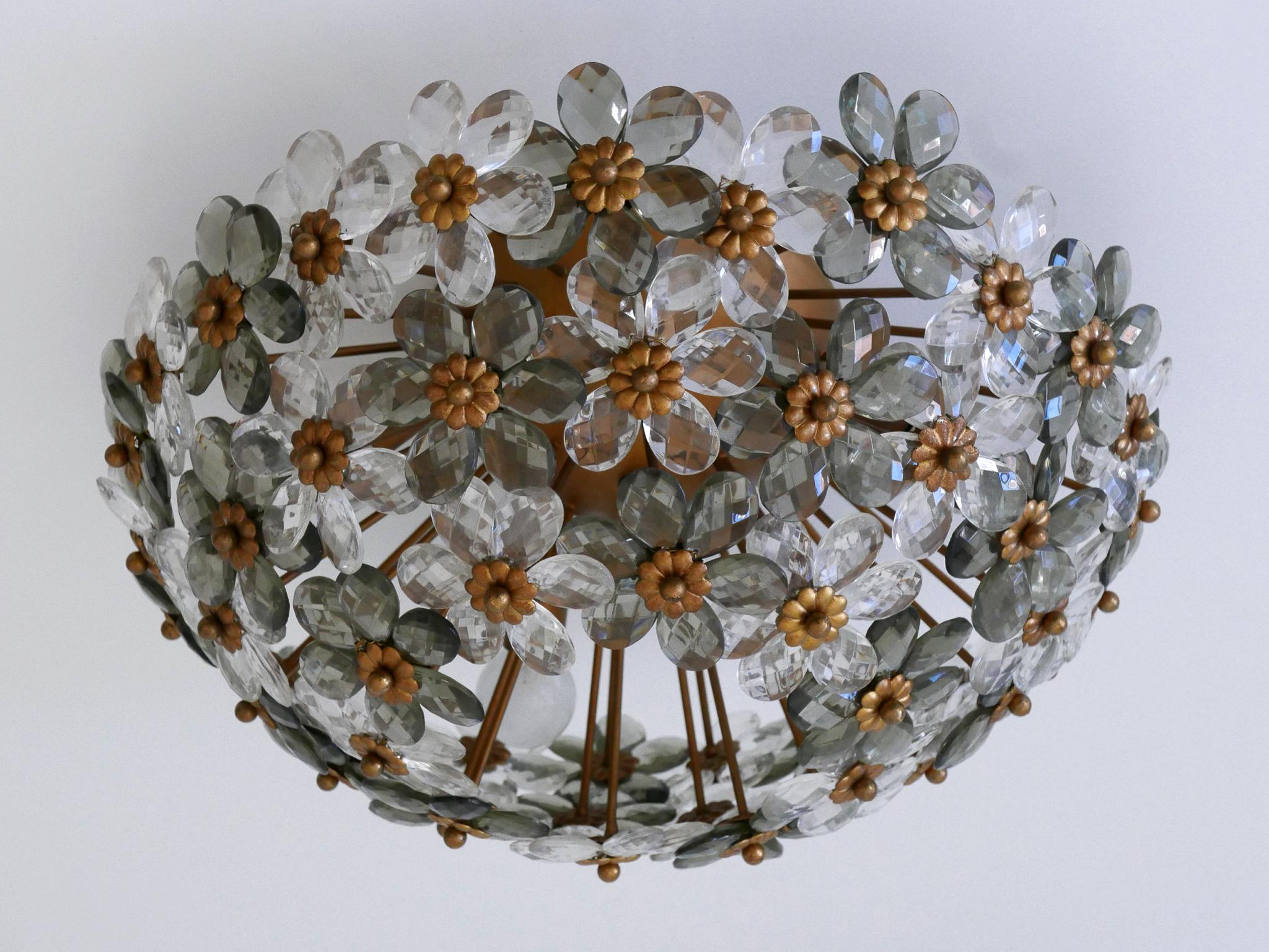 Incredibile lampada floreale da soffitto o da incasso del metà del secolo scorso di Banci Firenze degli anni '70 in vendita 4