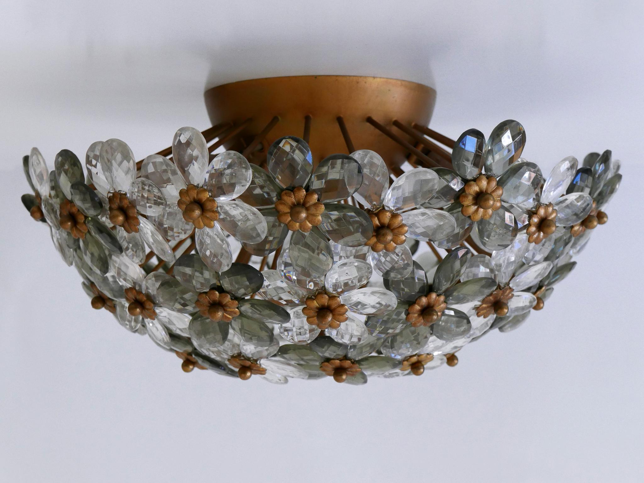 Incredibile lampada floreale da soffitto o da incasso del metà del secolo scorso di Banci Firenze degli anni '70 in vendita 5