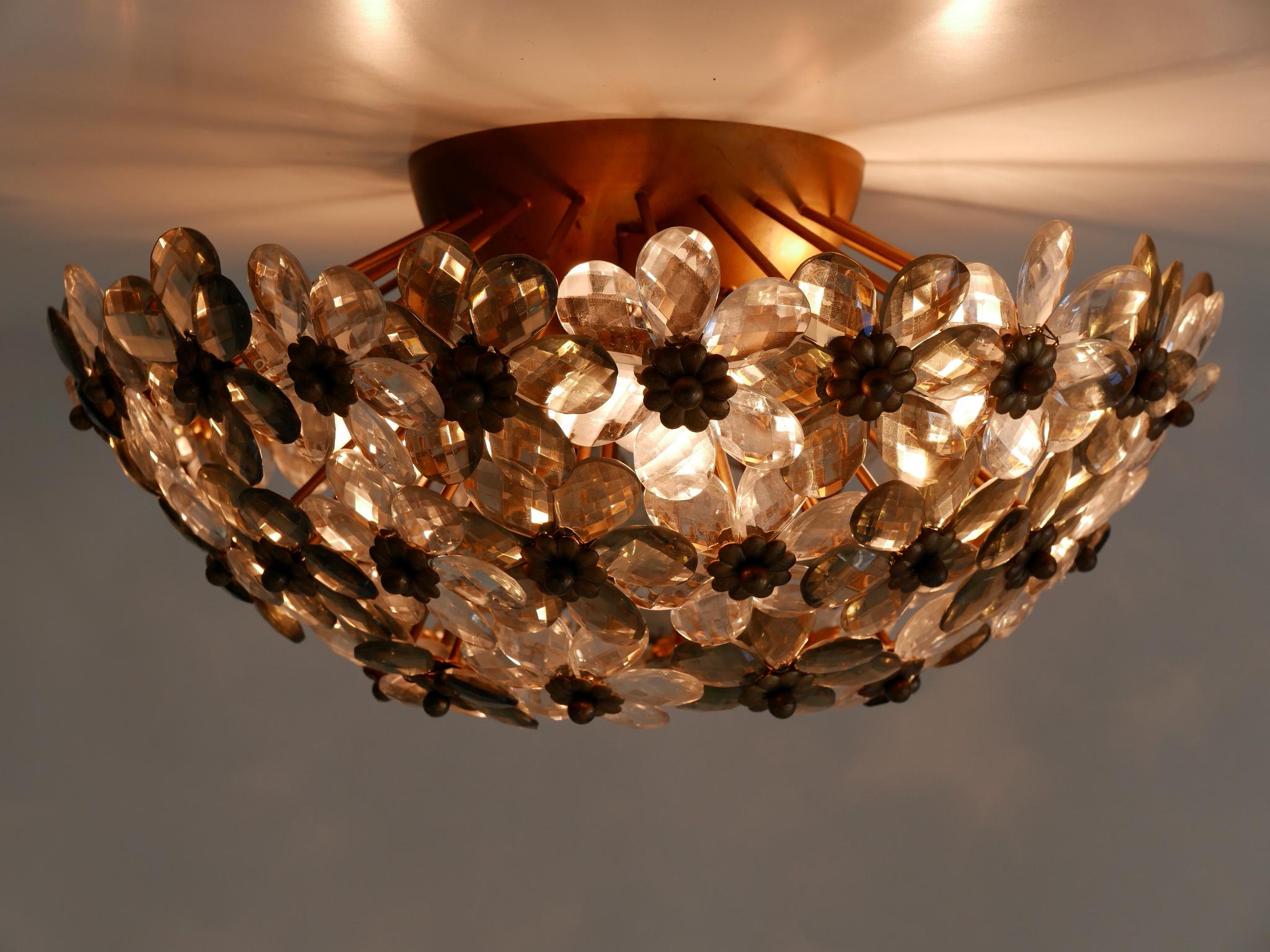 Incredibile lampada floreale da soffitto o da incasso del metà del secolo scorso di Banci Firenze degli anni '70 in vendita 6