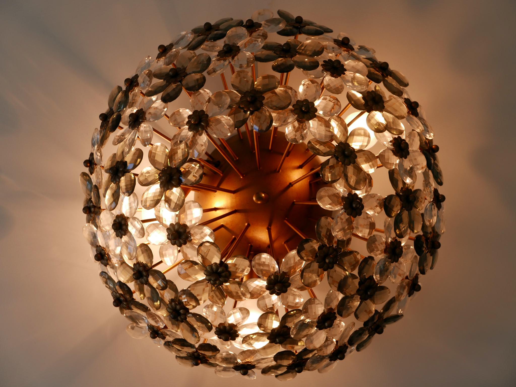 Incredibile lampada floreale da soffitto o da incasso del metà del secolo scorso di Banci Firenze degli anni '70 in vendita 7