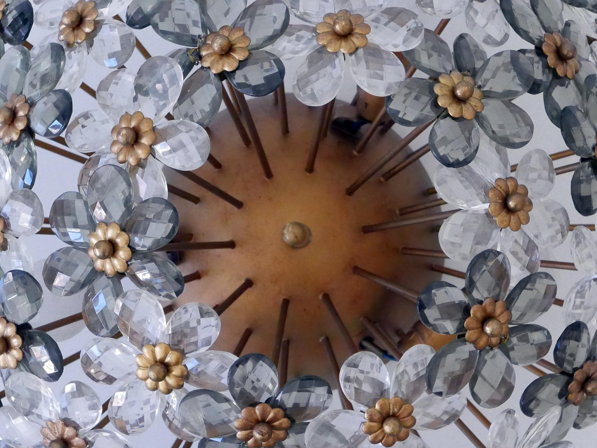 Incredibile lampada floreale da soffitto o da incasso del metà del secolo scorso di Banci Firenze degli anni '70 in vendita 8