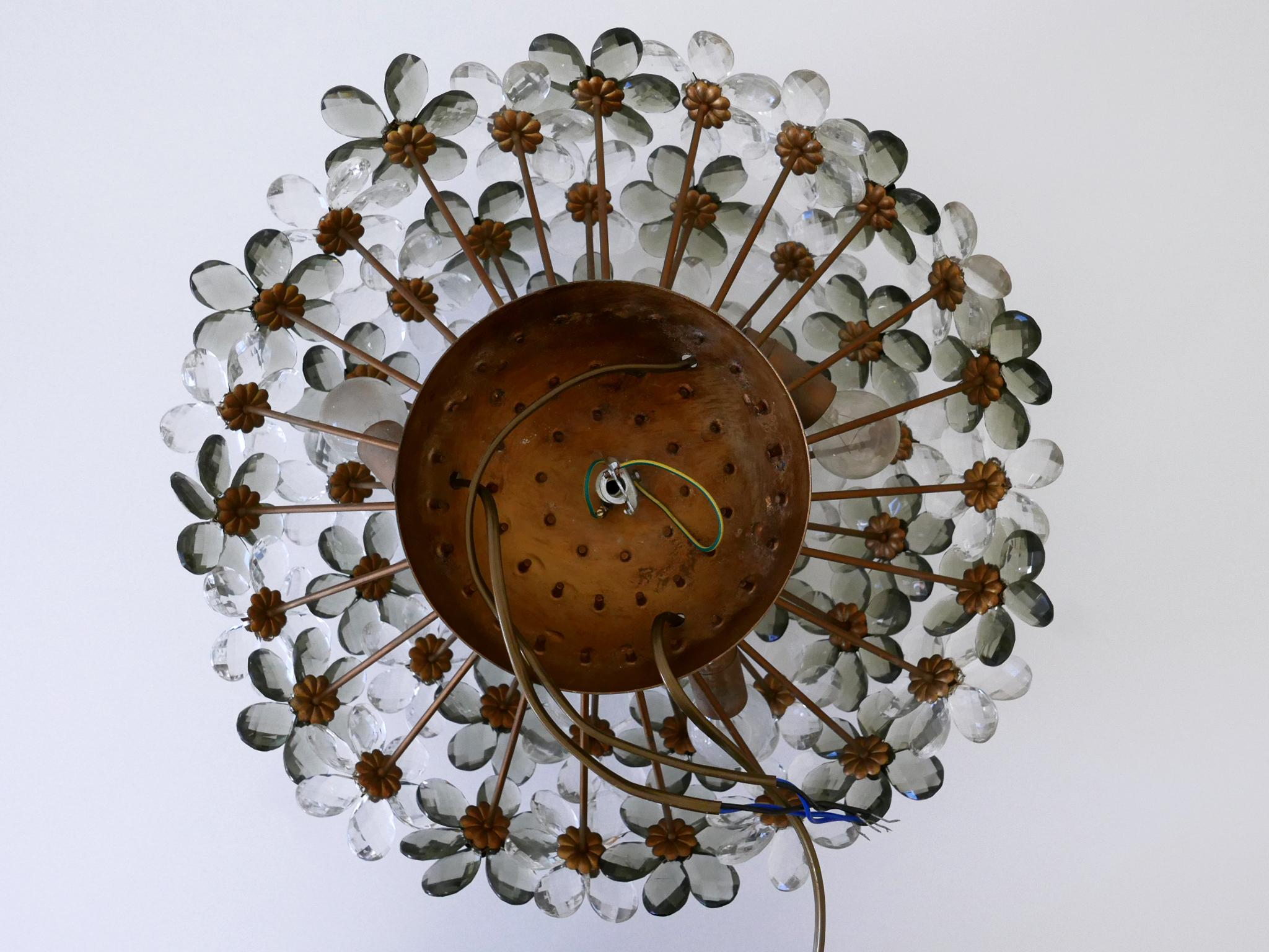 Incredibile lampada floreale da soffitto o da incasso del metà del secolo scorso di Banci Firenze degli anni '70 in vendita 12