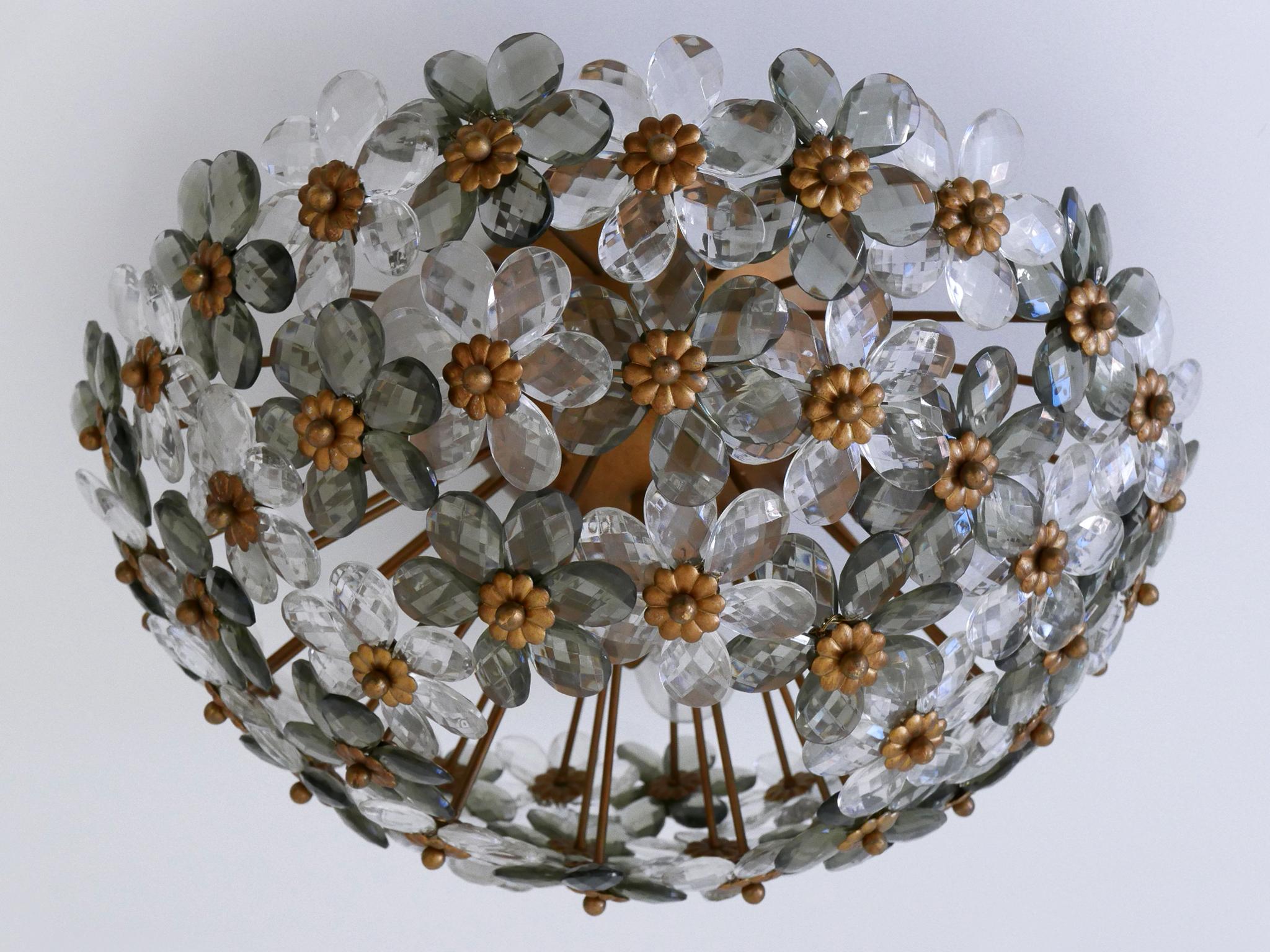 Incredibile lampada floreale da soffitto o da incasso del metà del secolo scorso di Banci Firenze degli anni '70 In condizioni buone in vendita a Munich, DE