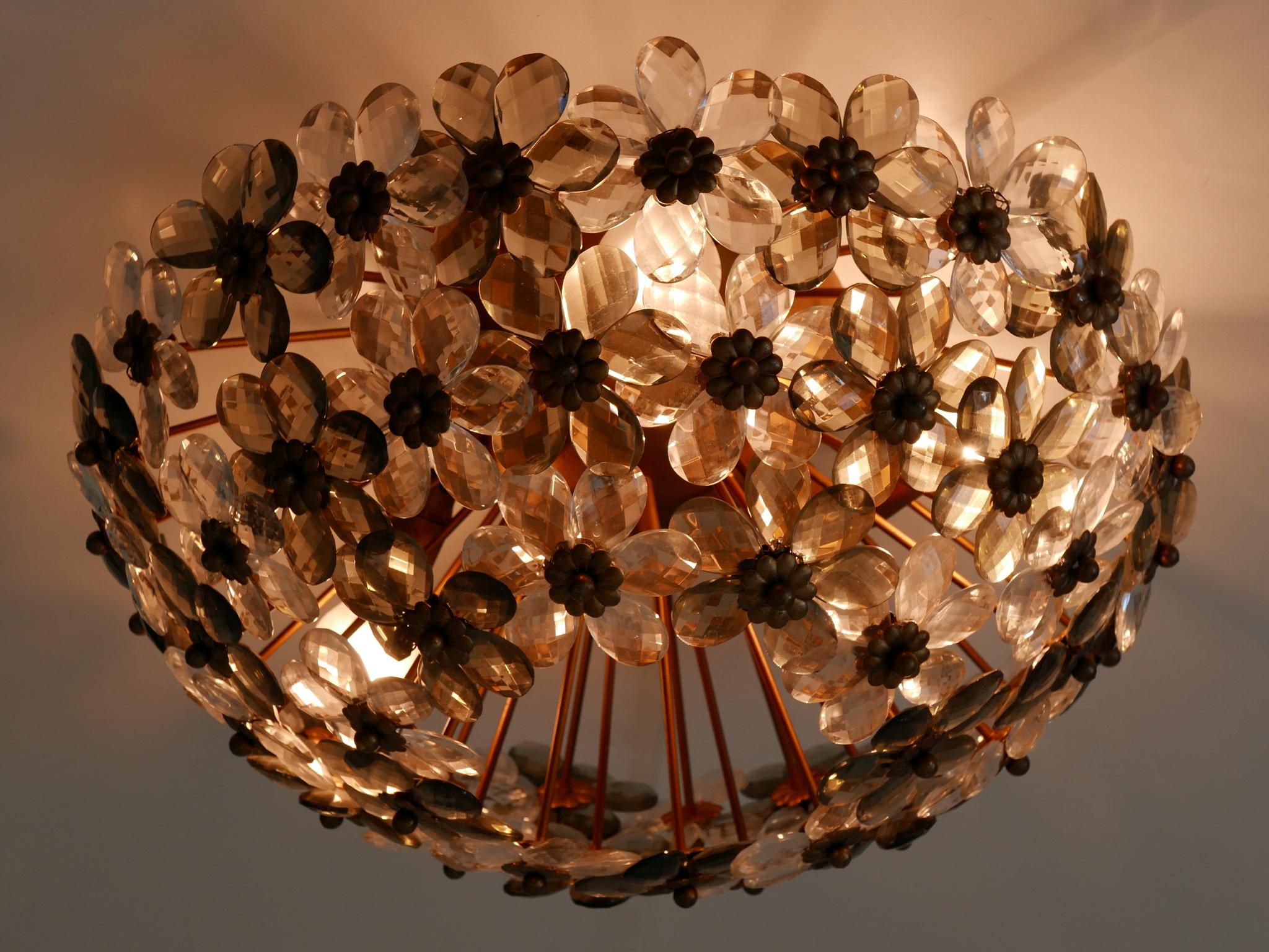 Fine XX secolo Incredibile lampada floreale da soffitto o da incasso del metà del secolo scorso di Banci Firenze degli anni '70 in vendita