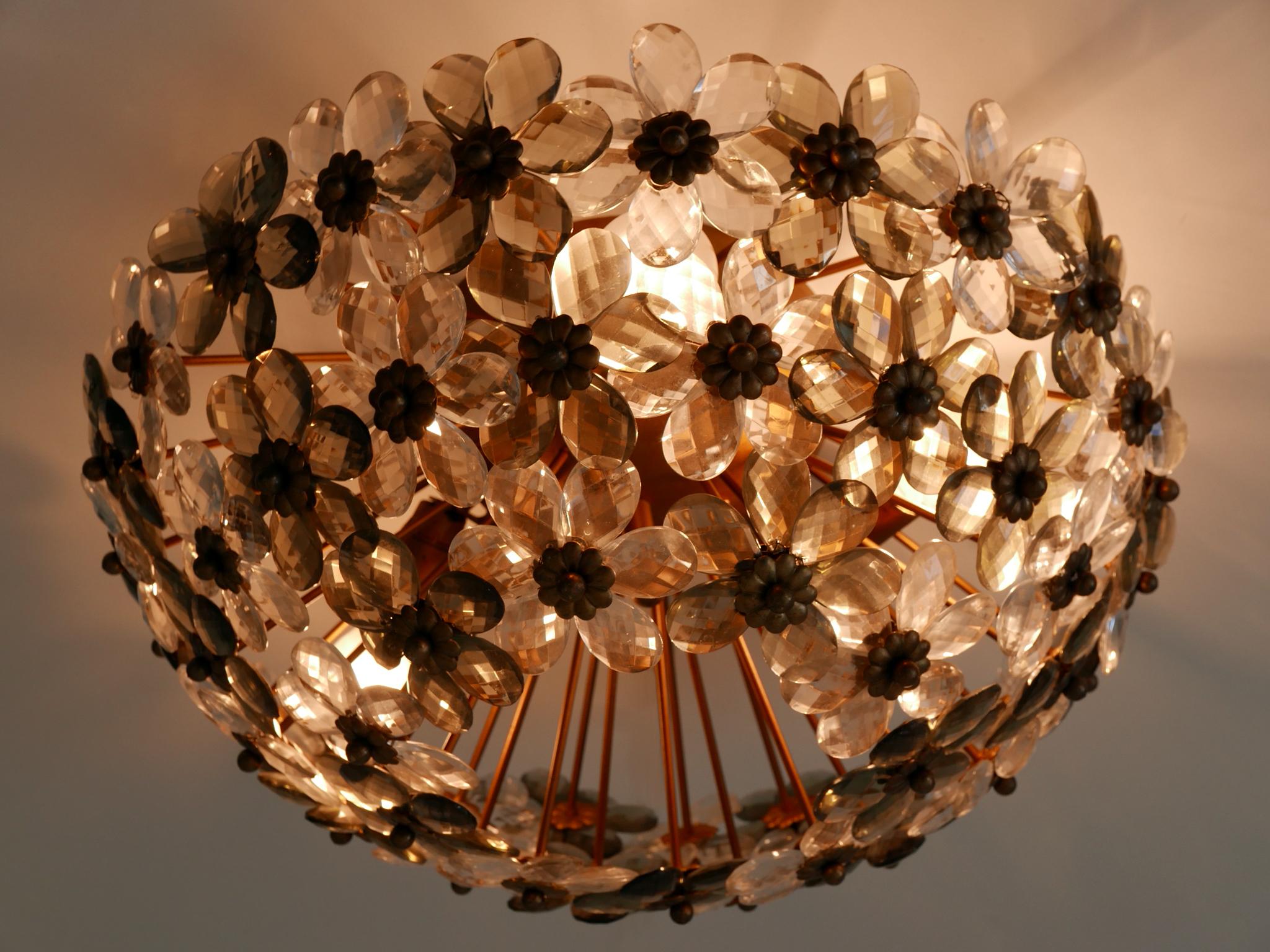 Incredibile lampada floreale da soffitto o da incasso del metà del secolo scorso di Banci Firenze degli anni '70 in vendita 1