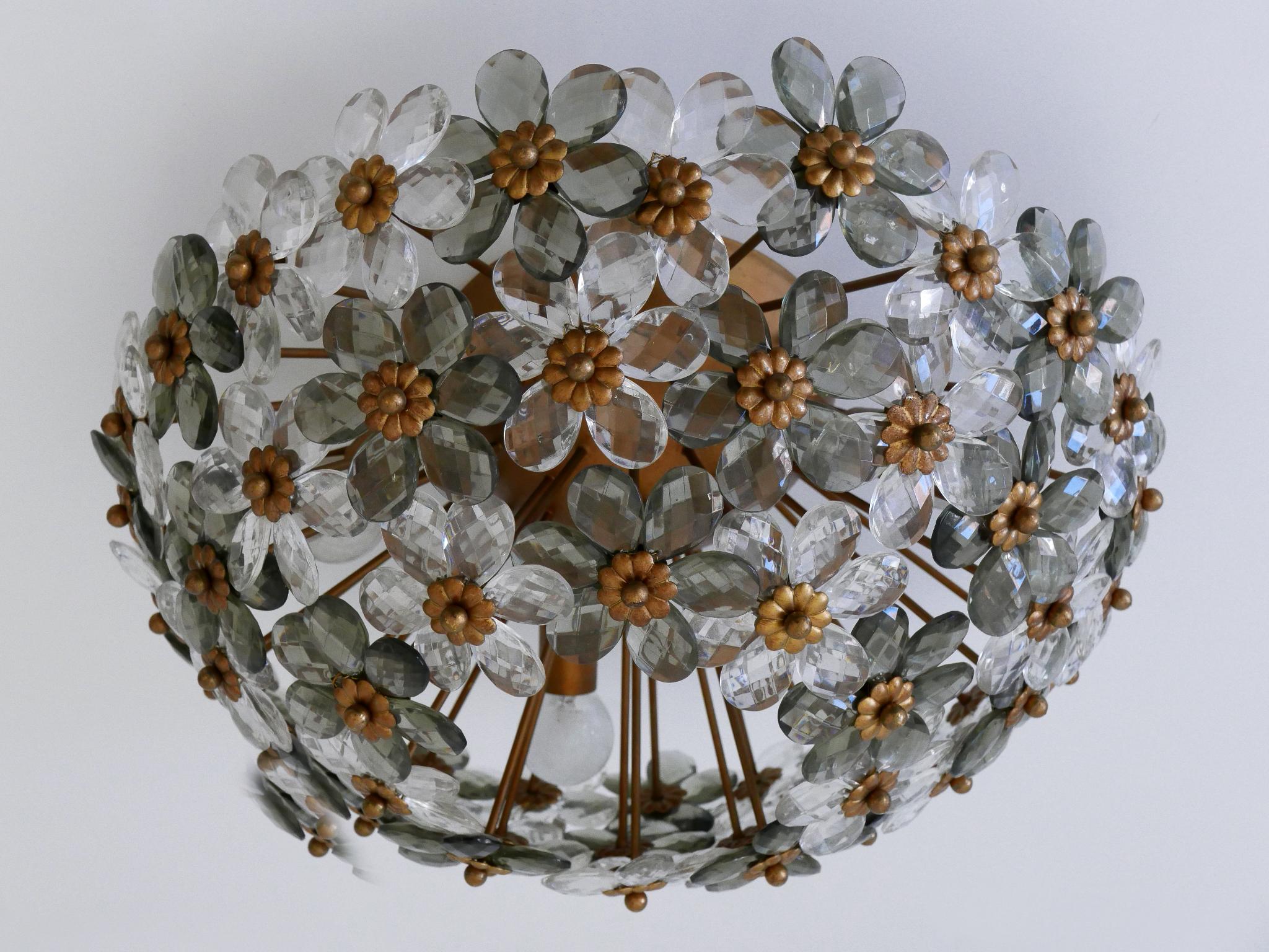 Incredibile lampada floreale da soffitto o da incasso del metà del secolo scorso di Banci Firenze degli anni '70 in vendita 2