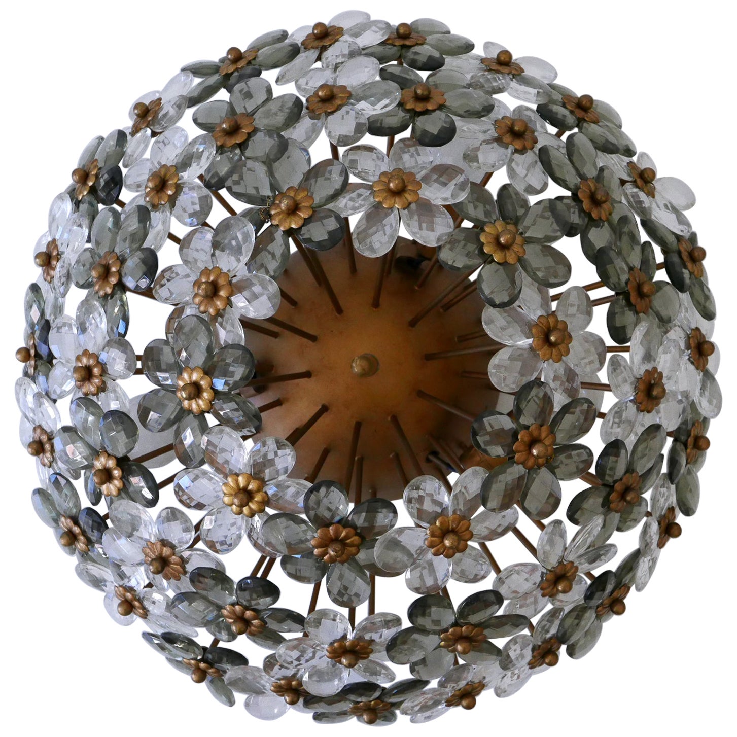 Amazing Mid-Century Ceiling Floral Lamp or Flush Mount by Banci Firenze 1970s