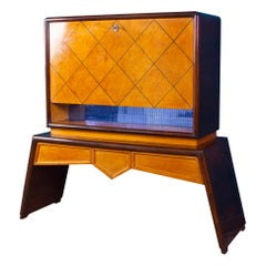 Incredibile mobile bar italiano di metà secolo 1940' attribuito a Osvaldo Borsani