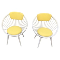 Amazing Mid-Century Modern a Pair of Round Chairs by Yngve Ekstrom, 1960s