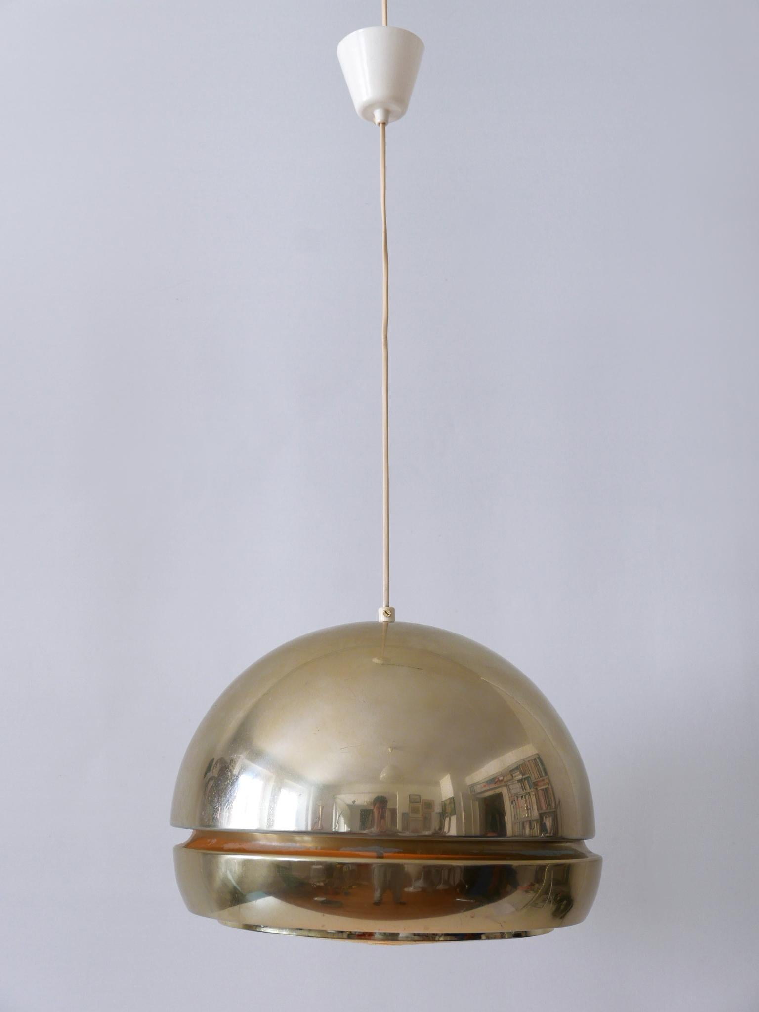 Amazing Mid-Century Modern Aluminium Pendant Lamp or Hanging Light Sweden 1960s For Sale 7