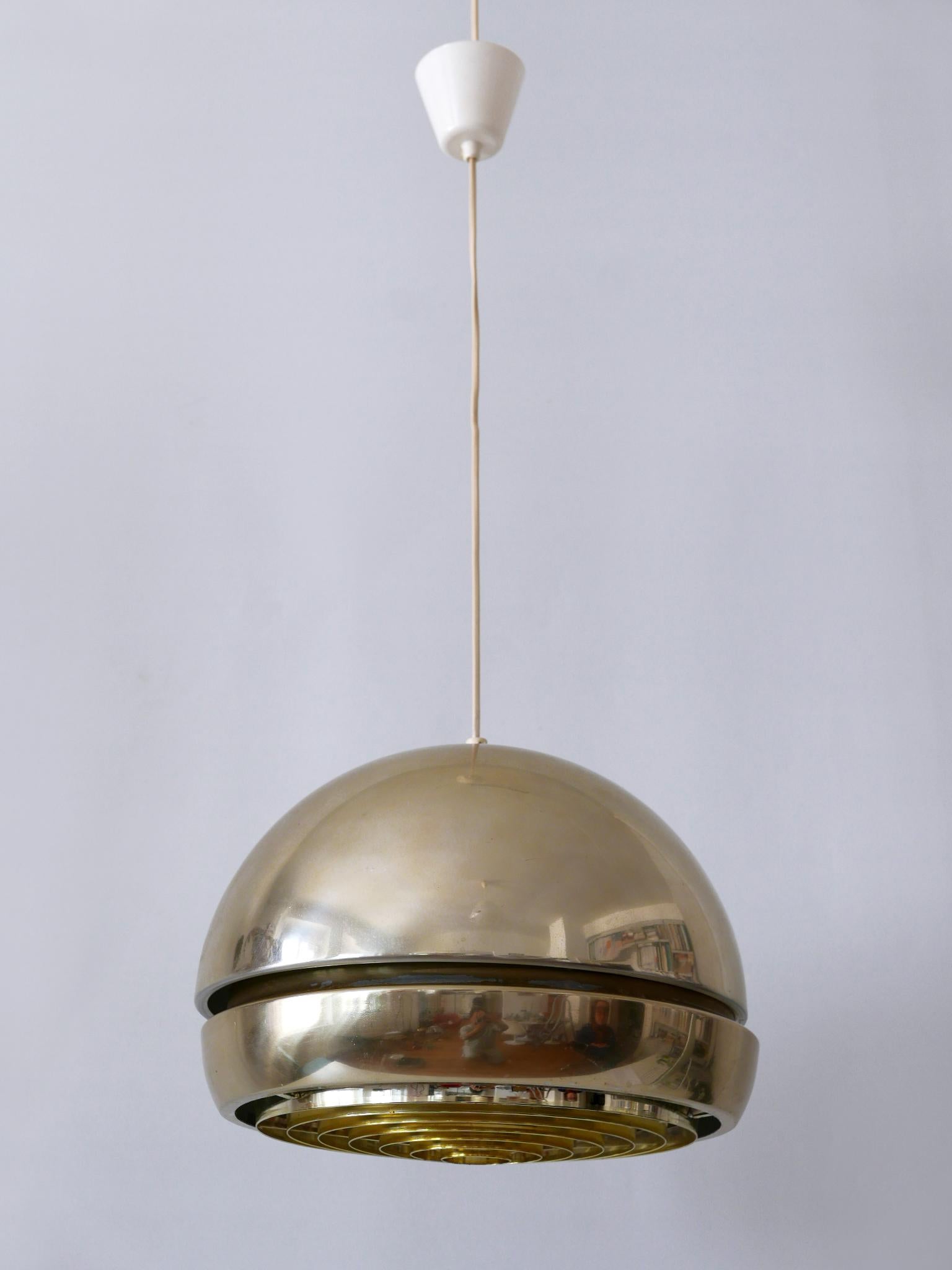 Swedish Amazing Mid-Century Modern Aluminium Pendant Lamp or Hanging Light Sweden 1960s For Sale
