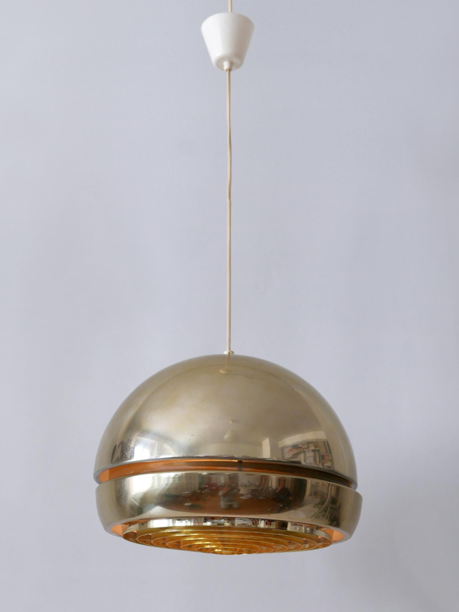 Anodized Amazing Mid-Century Modern Aluminium Pendant Lamp or Hanging Light Sweden 1960s For Sale