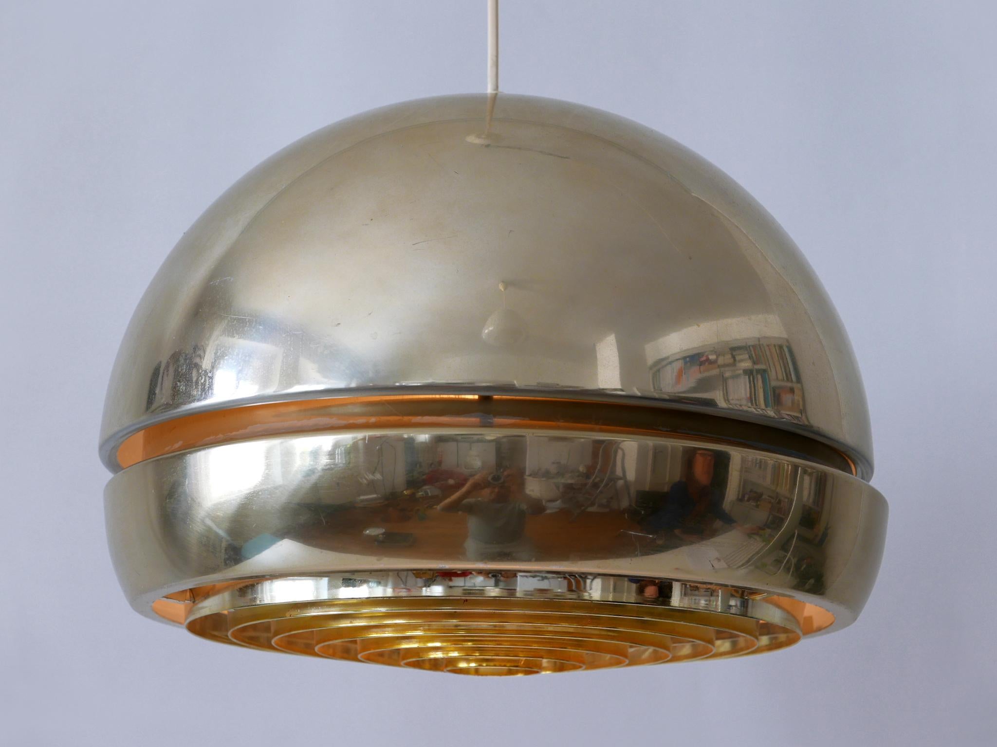 Aluminum Amazing Mid-Century Modern Aluminium Pendant Lamp or Hanging Light Sweden 1960s For Sale