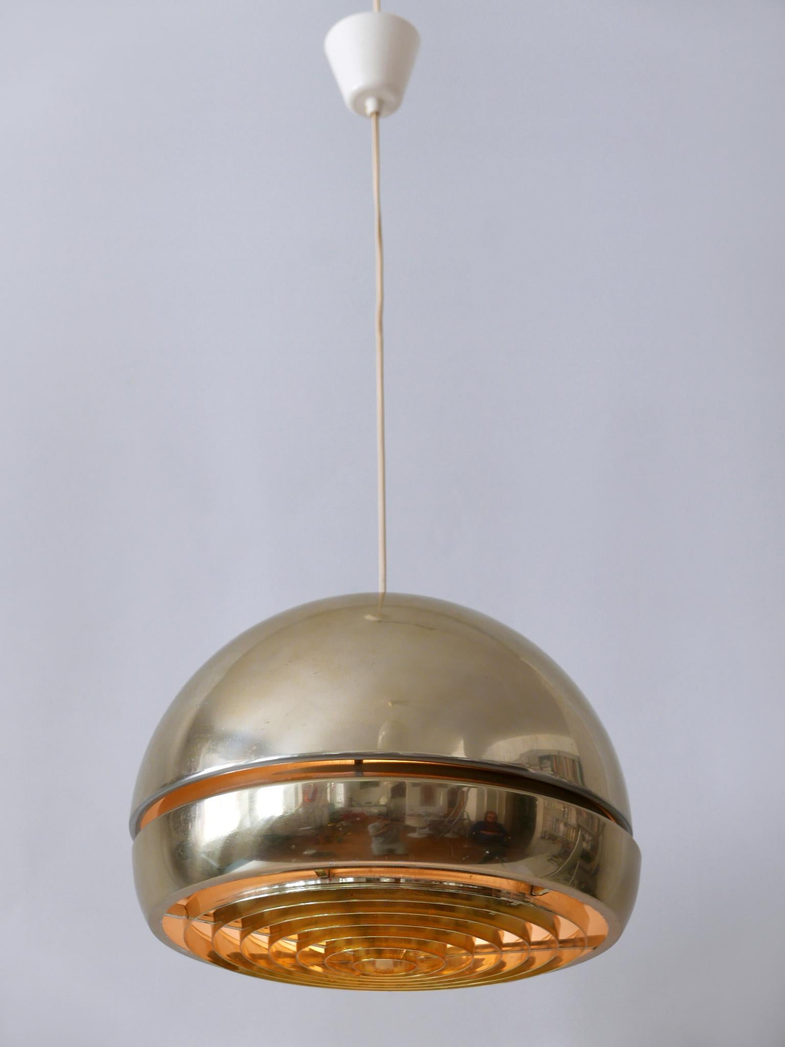 Amazing Mid-Century Modern Aluminium Pendant Lamp or Hanging Light Sweden 1960s For Sale 1