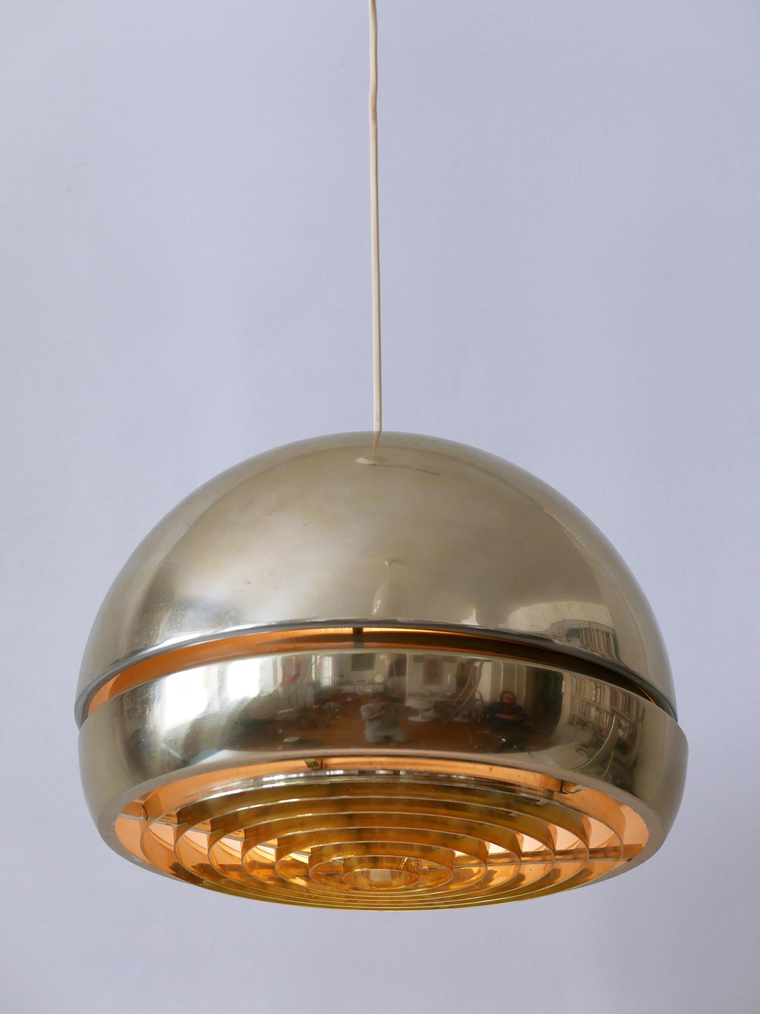 Amazing Mid-Century Modern Aluminium Pendant Lamp or Hanging Light Sweden 1960s For Sale 2