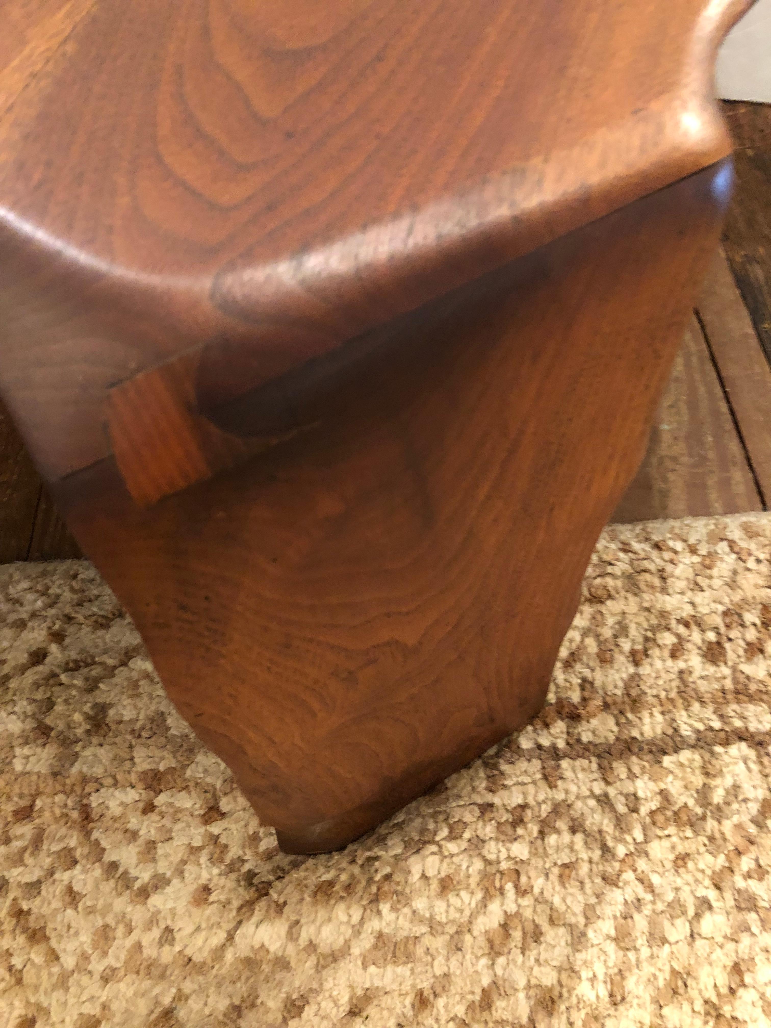 Amazing Mid Century Modern Artisan Hand Made Amoeba Shaped Walnut Coffee Table 4