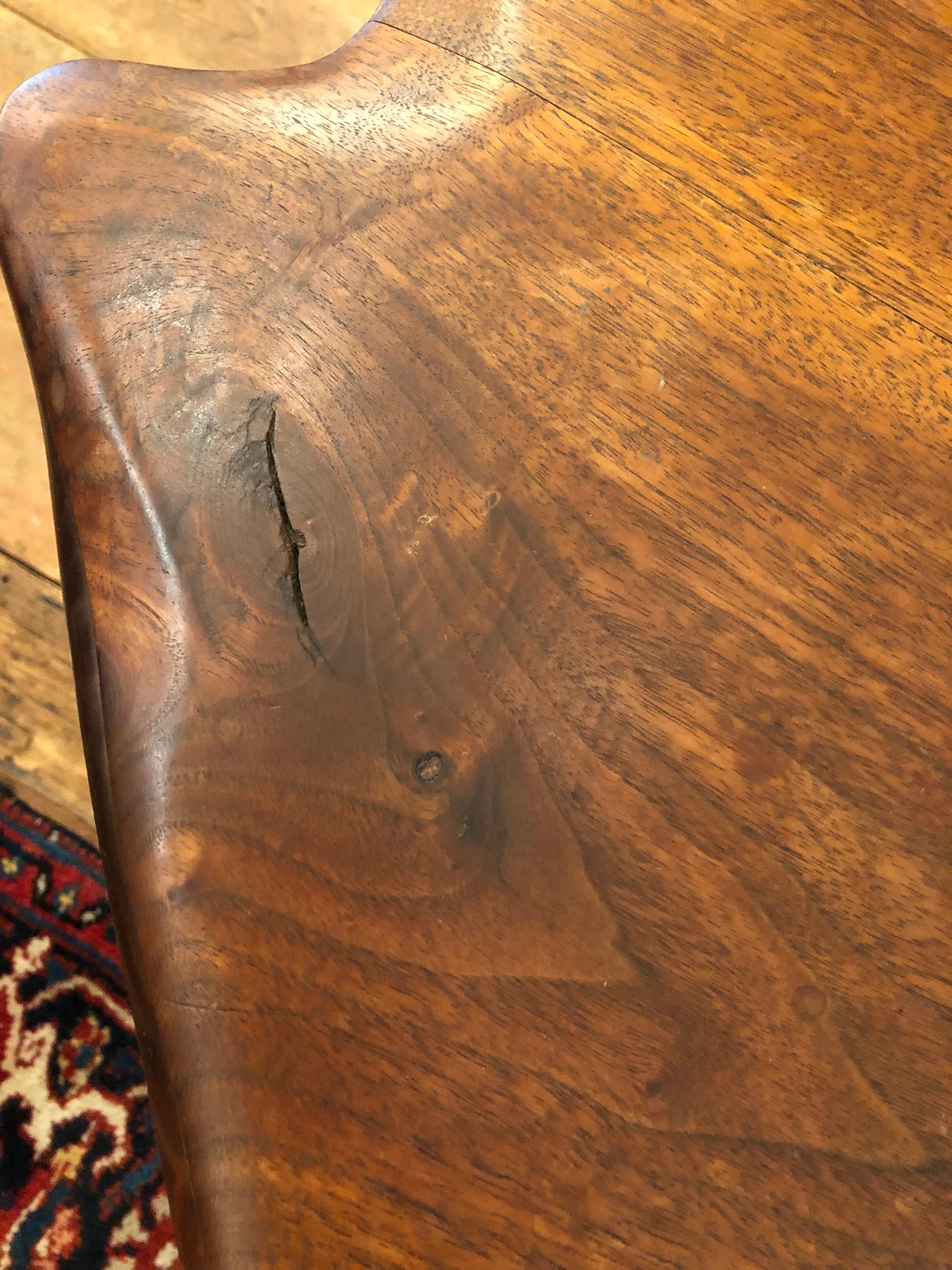Amazing Mid Century Modern Artisan Hand Made Amoeba Shaped Walnut Coffee Table 5