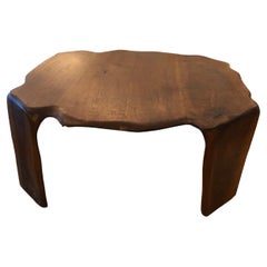 Amazing Mid Century Modern Artisan Hand Made Amoeba Shaped Walnut Coffee Table