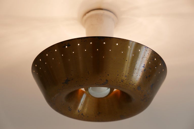 Amazing Mid Century Modern Brass Ceiling Light Or Wall Lamp 1950s