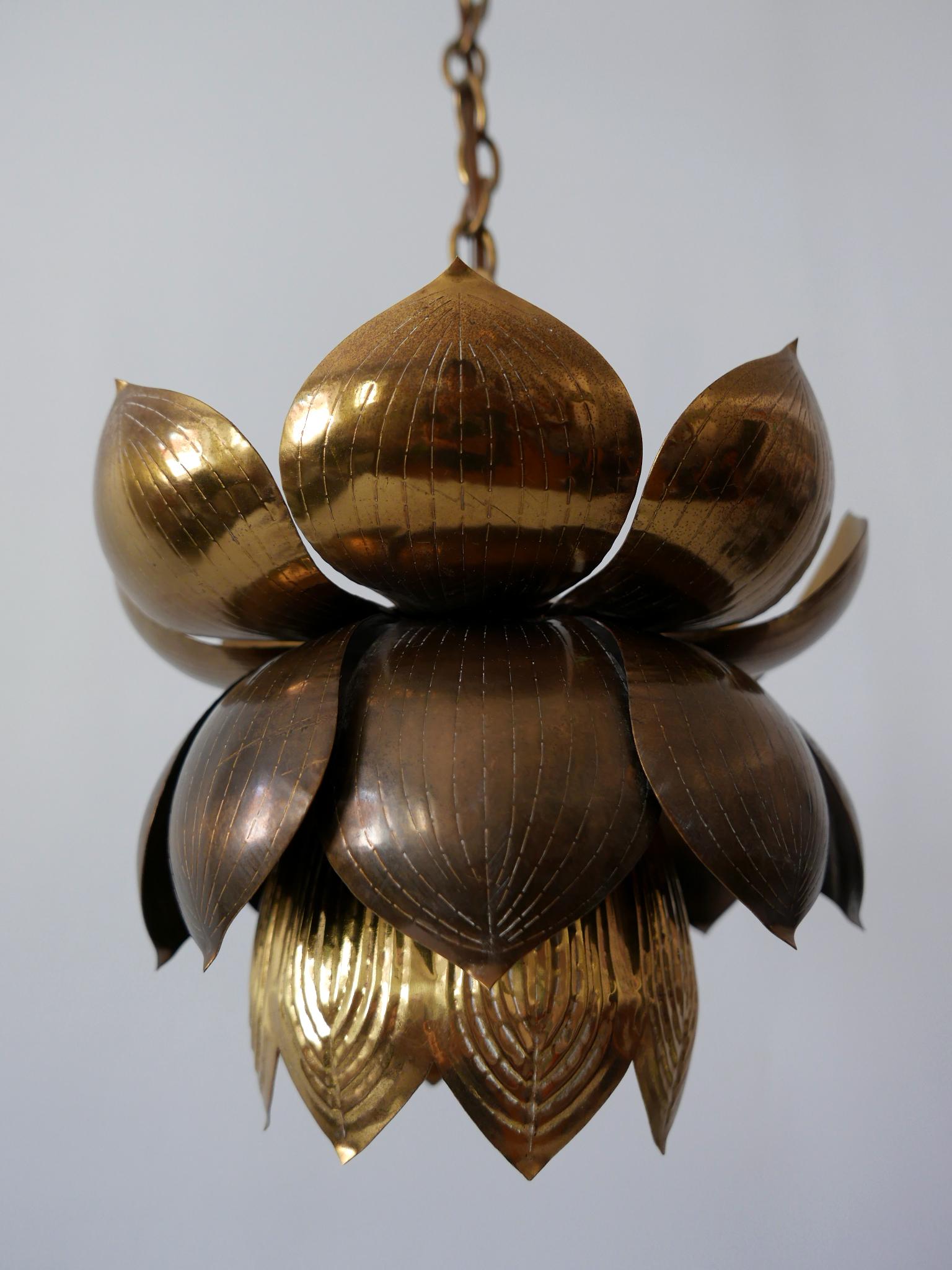 Amazing Mid-Century Modern Brass Lotus Pendant Lamp by Feldman Lighting, 1960s 5