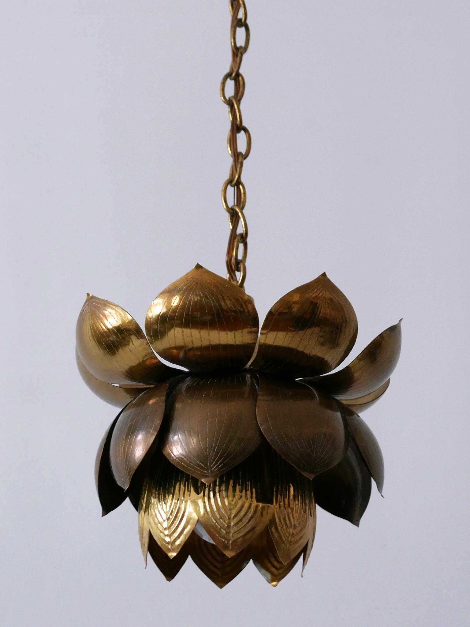 Amazing Mid-Century Modern Brass Lotus Pendant Lamp by Feldman Lighting, 1960s 6