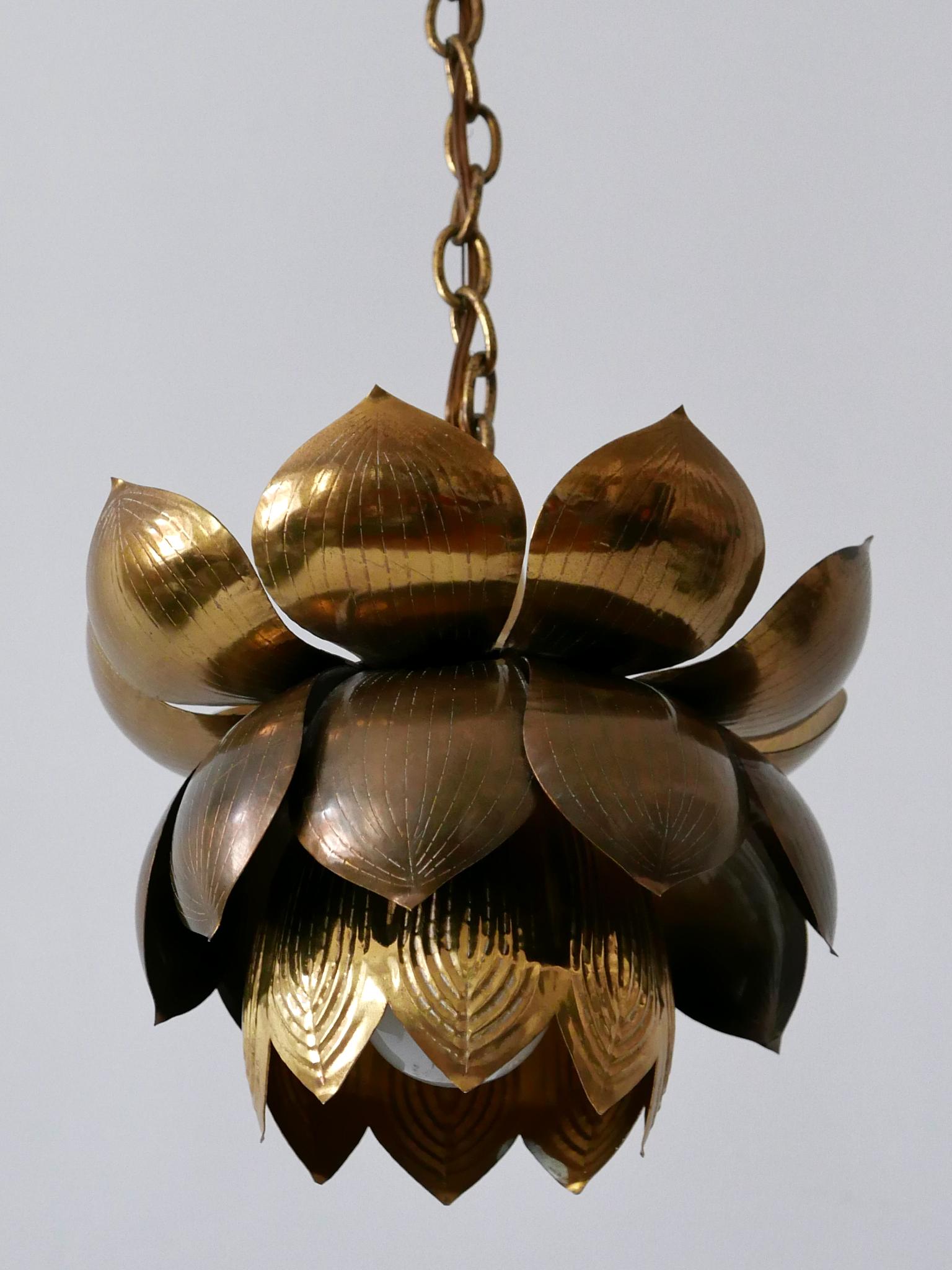 Amazing Mid-Century Modern Brass Lotus Pendant Lamp by Feldman Lighting, 1960s 7