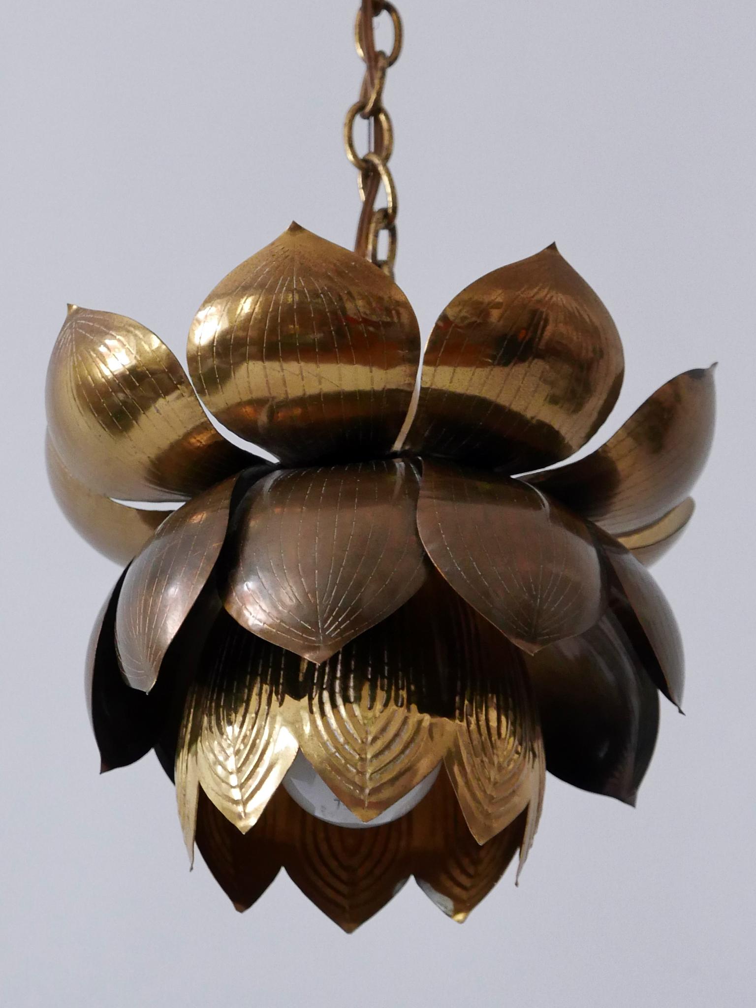 Amazing Mid-Century Modern Brass Lotus Pendant Lamp by Feldman Lighting, 1960s 8