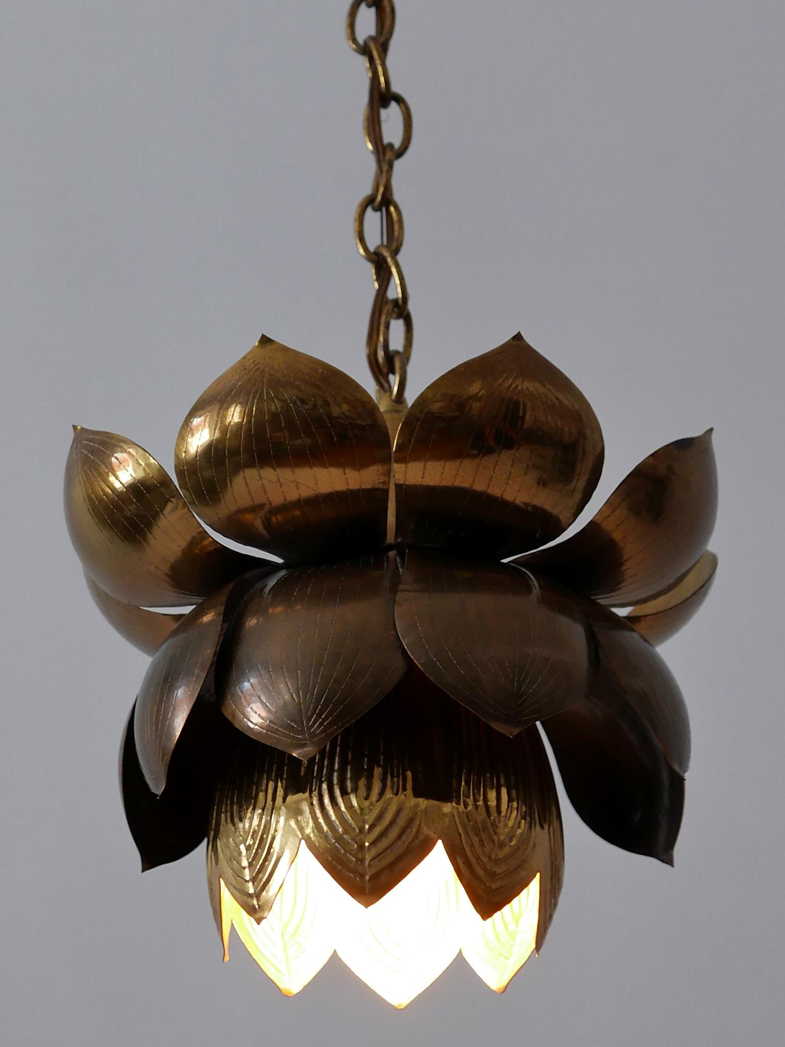 Amazing Mid-Century Modern Brass Lotus Pendant Lamp by Feldman Lighting, 1960s 9