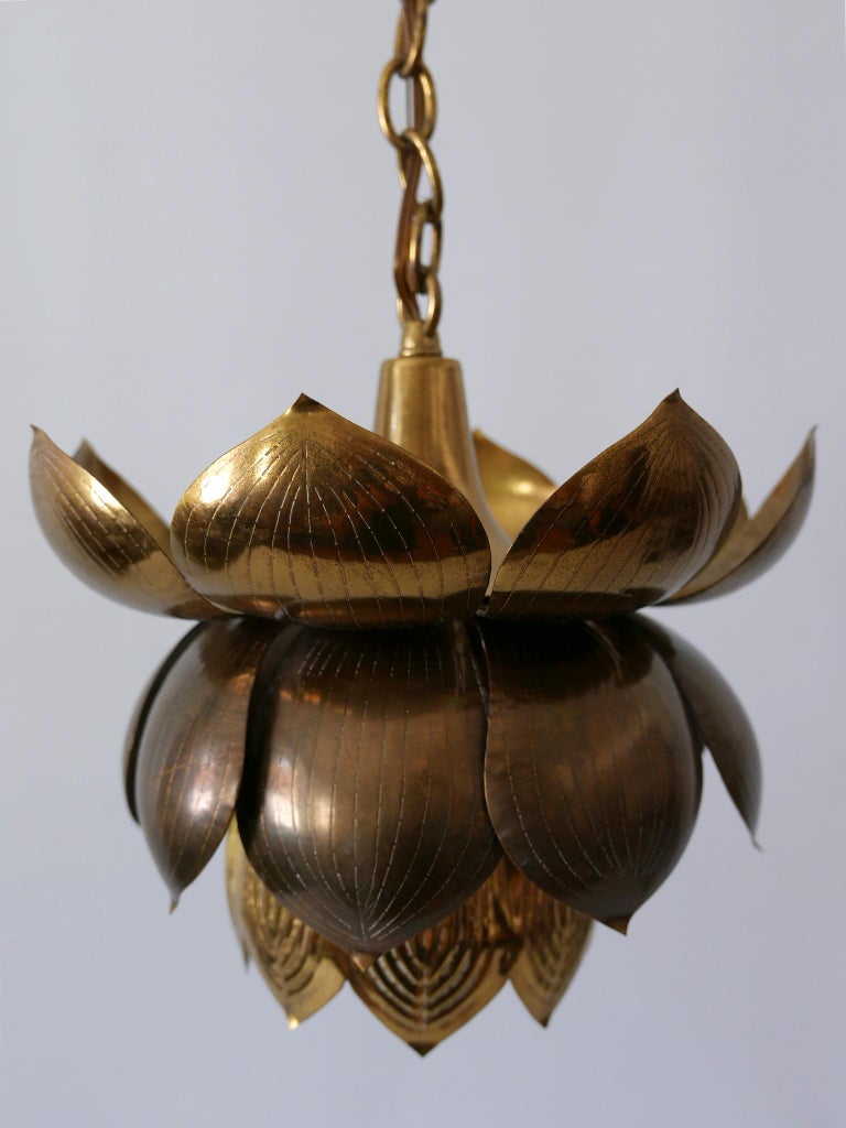 Amazing MidCentury Modern Brass Lotus Pendant Lamp by Feldman Lighting