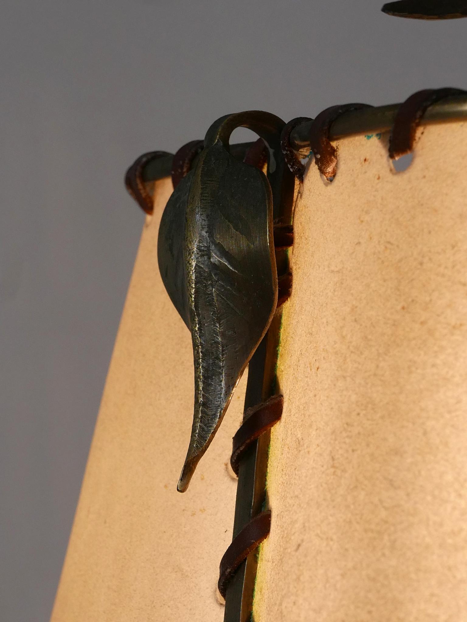 Amazing Mid Century Modern Brass & Parchment Pendant Lamp Germany 1960s For Sale 14