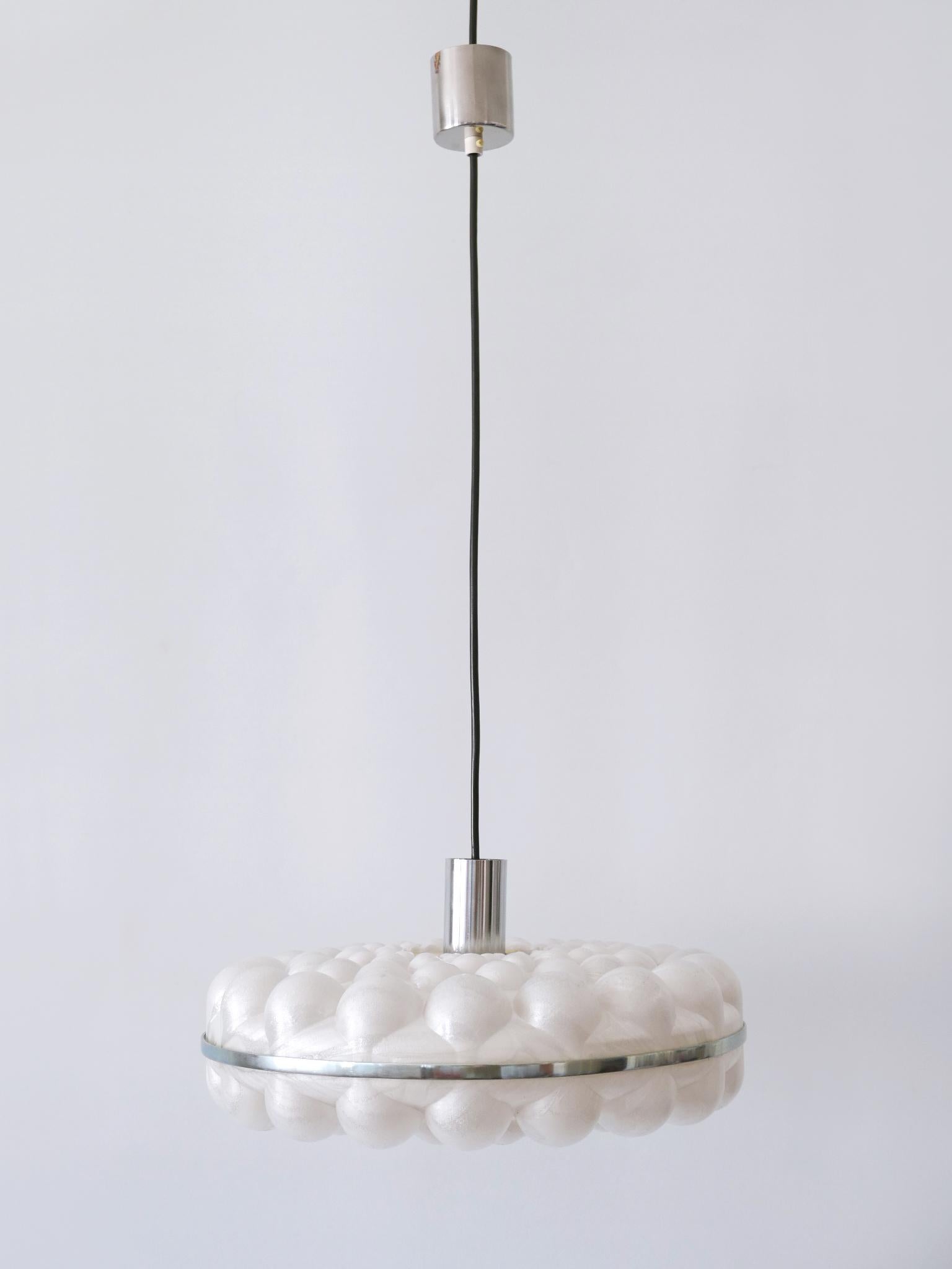 Amazing Mid-Century Modern Bubble Pendant Lamps or Hanging Lights Germany 1970s 5