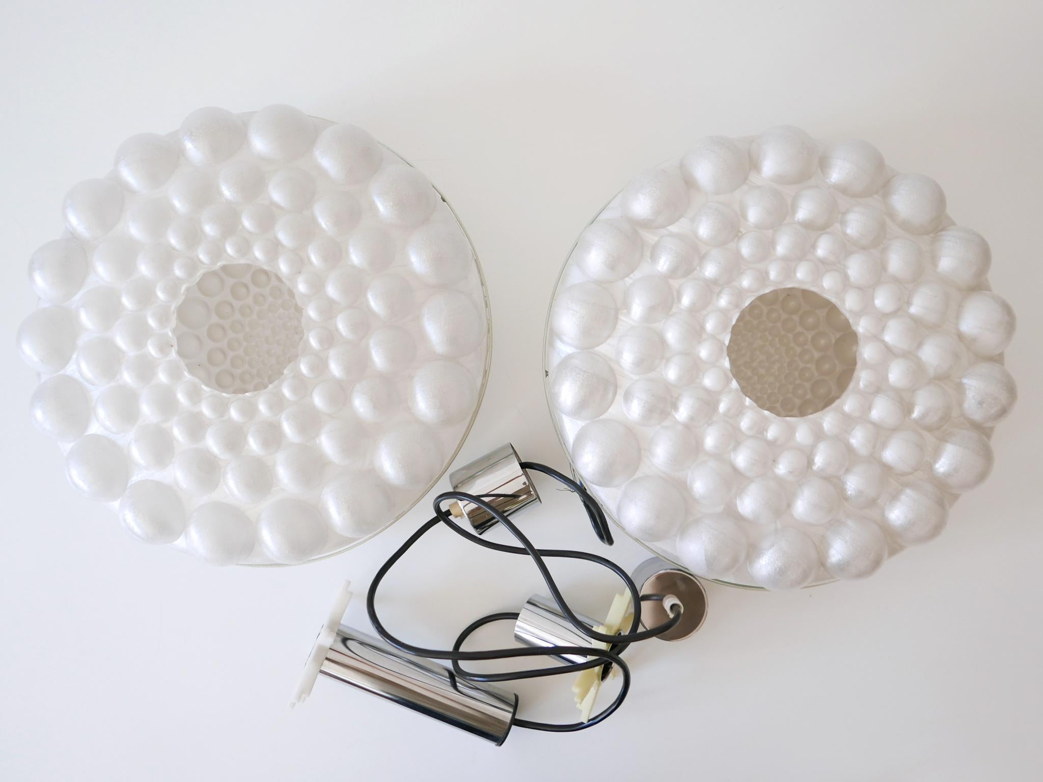 Amazing Mid-Century Modern Bubble Pendant Lamps or Hanging Lights Germany 1970s 15