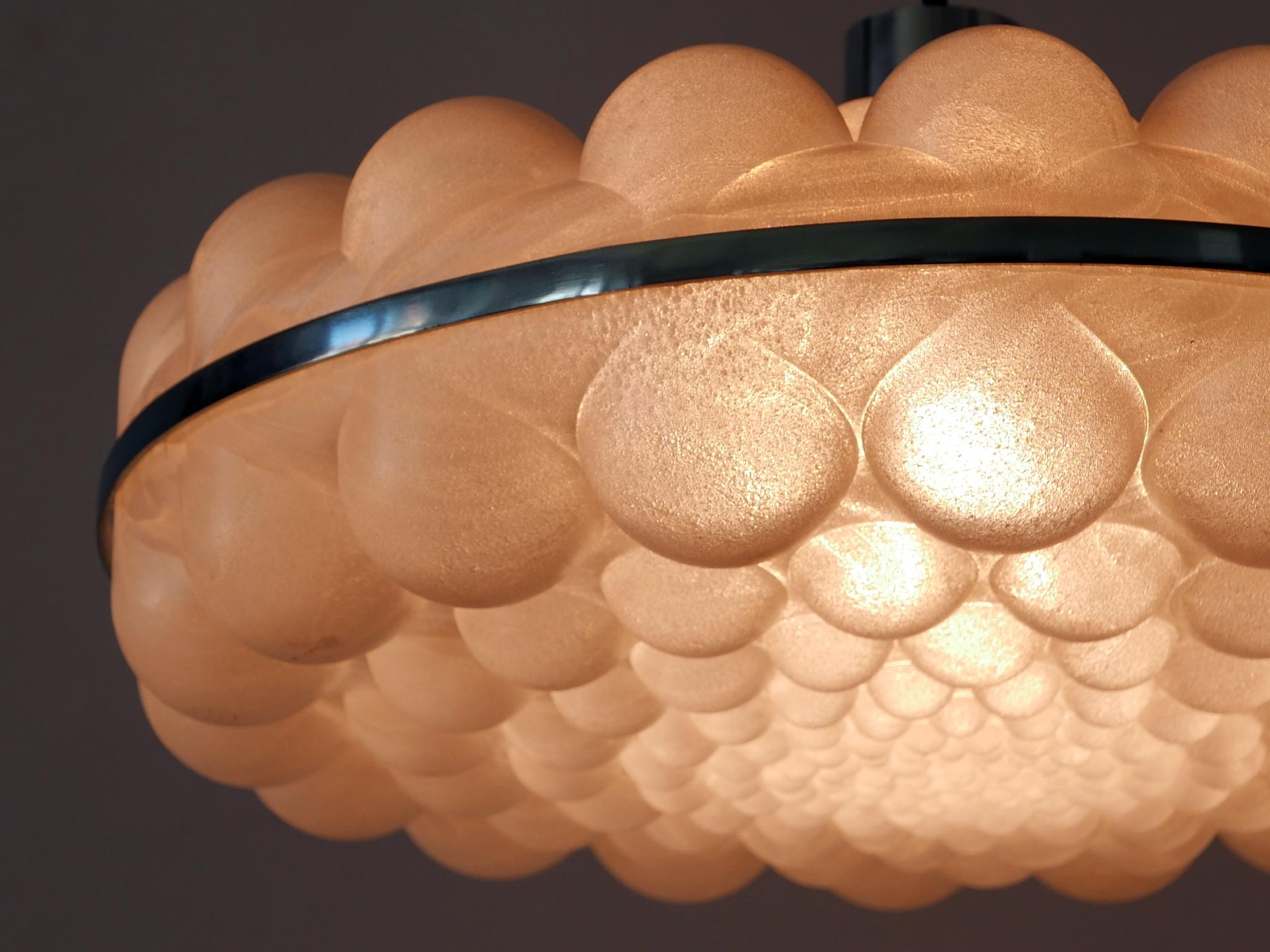 Metal Amazing Mid-Century Modern Bubble Pendant Lamps or Hanging Lights Germany 1970s