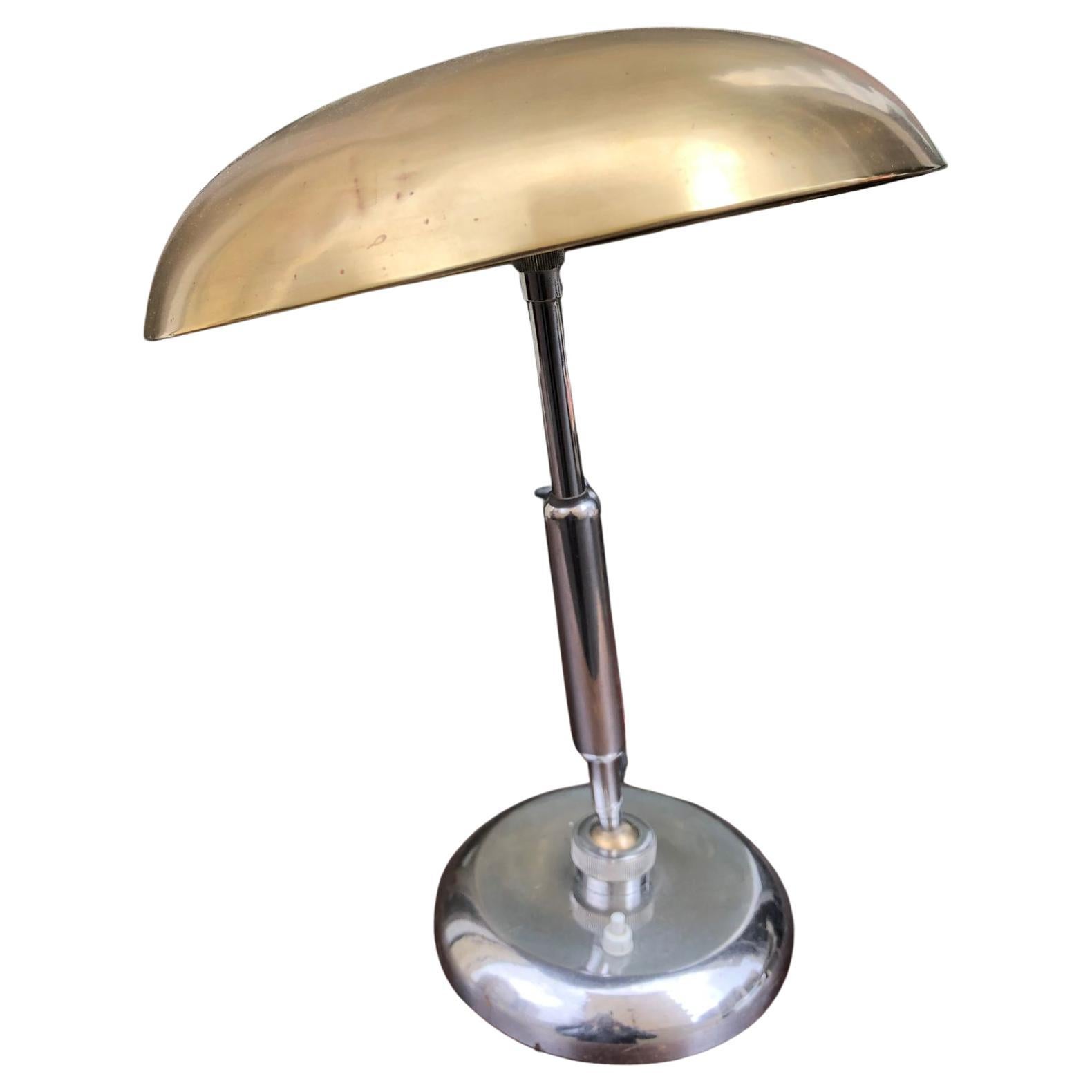 Amazing, Mid-Century Modern Chrome and Brass Giovanni Michelucci Table Lamp For Sale