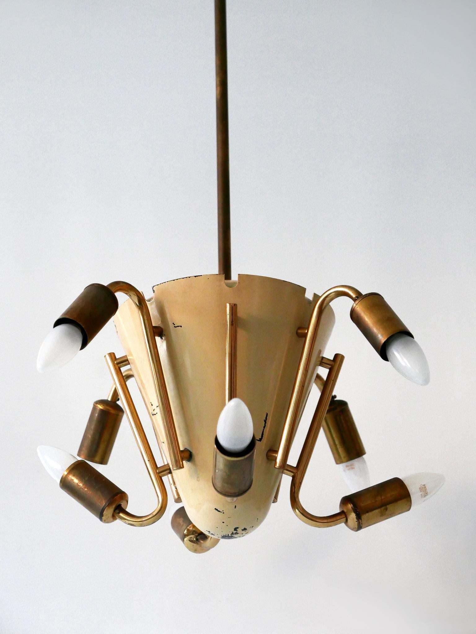 Amazing Mid-Century Modern Eight-Armed Sputnik Chandelier or Pendant Lamp, 1950s For Sale 2