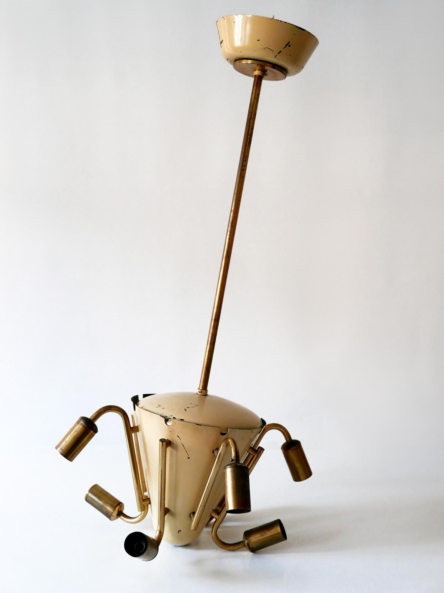Amazing Mid-Century Modern Eight-Armed Sputnik Chandelier or Pendant Lamp, 1950s For Sale 6