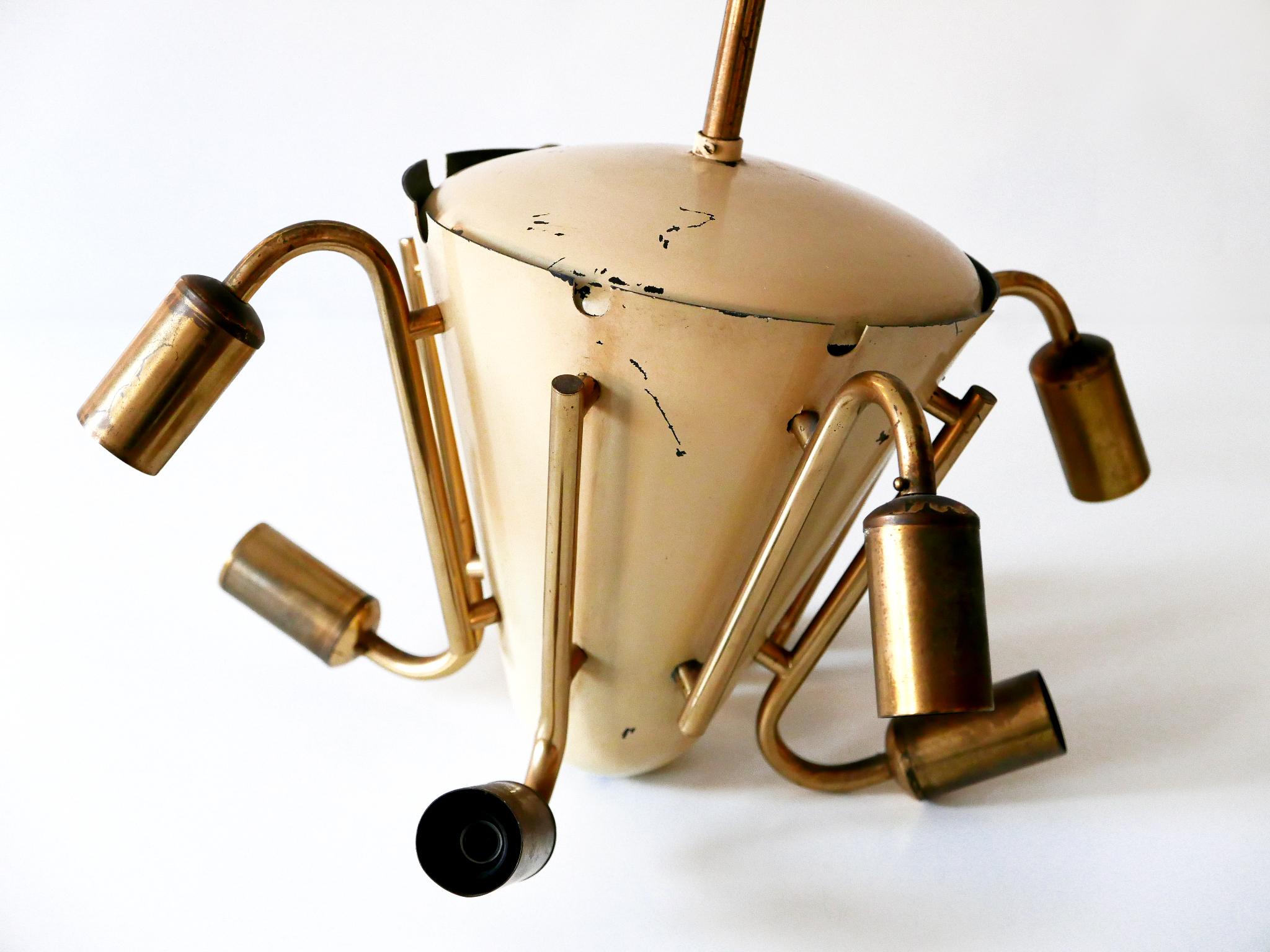 Amazing Mid-Century Modern Eight-Armed Sputnik Chandelier or Pendant Lamp, 1950s For Sale 8